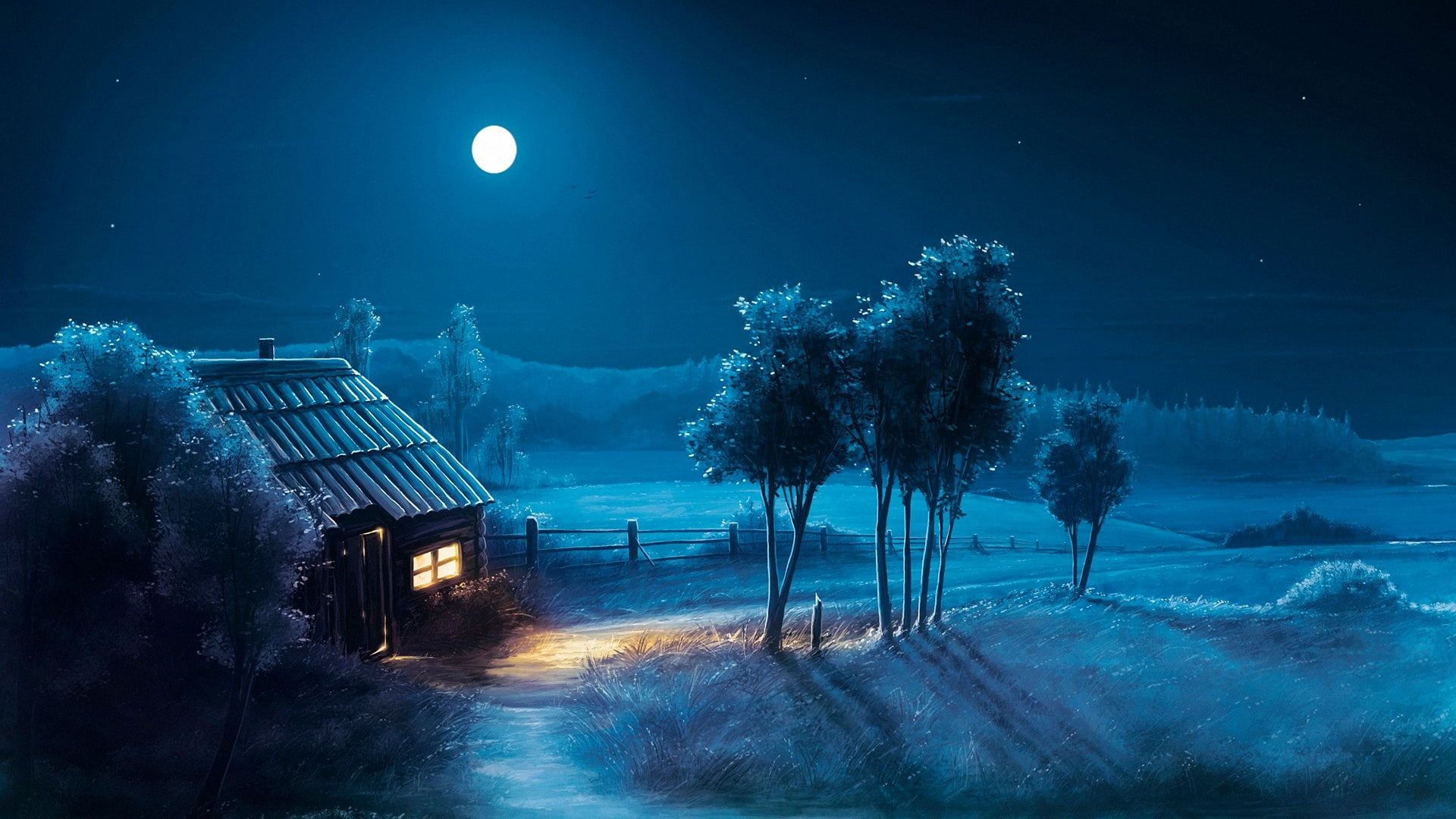 Moonlight Landscape Wallpapers