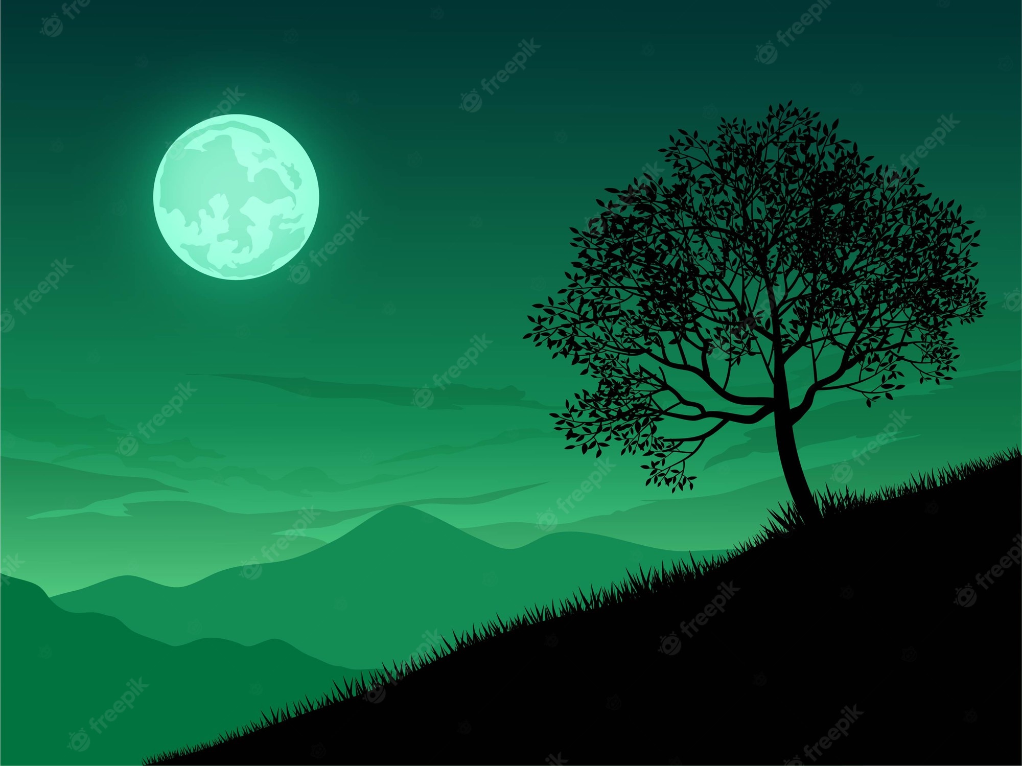 Moonlight Landscape Wallpapers