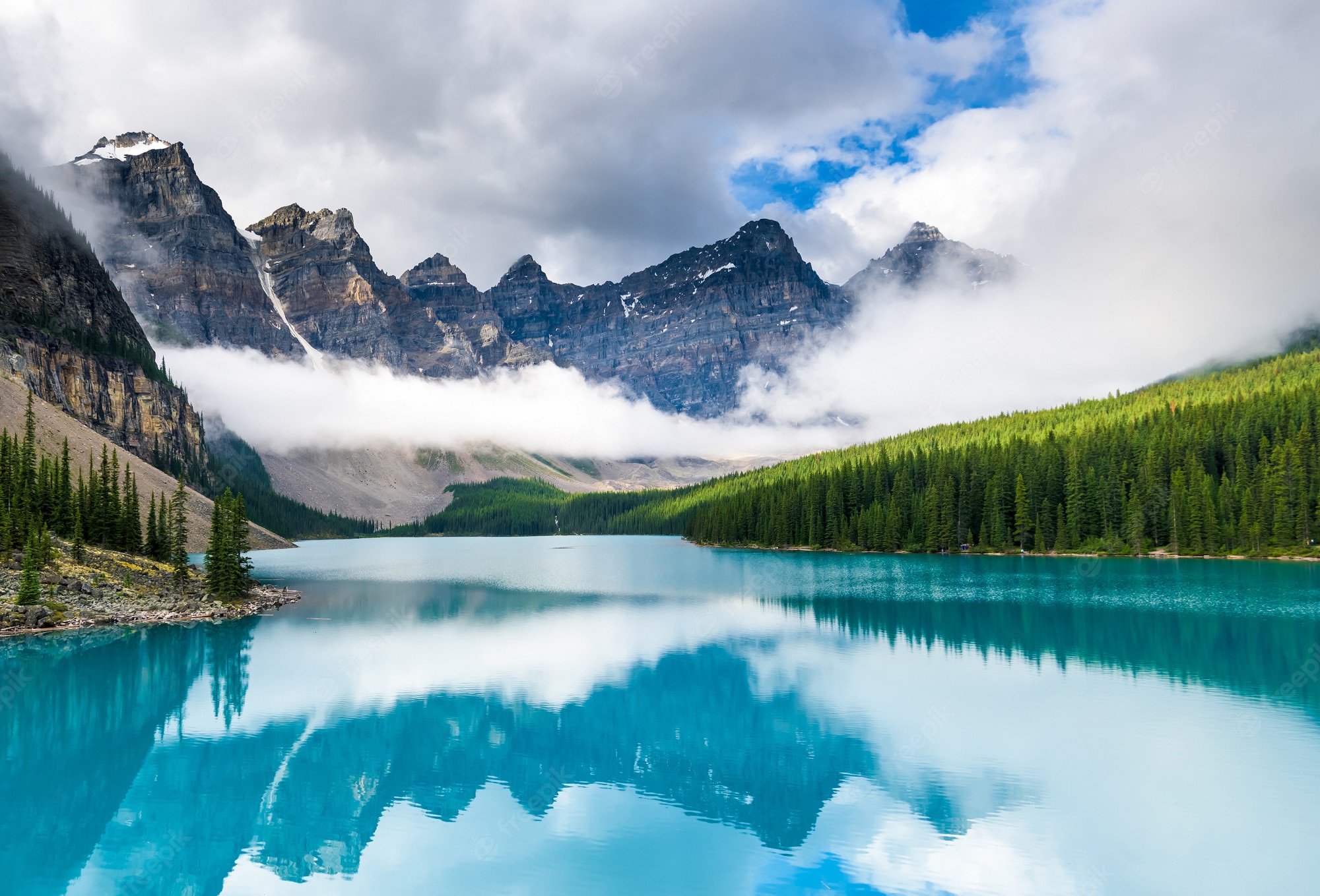 Moraine Lake South Channel Wallpapers