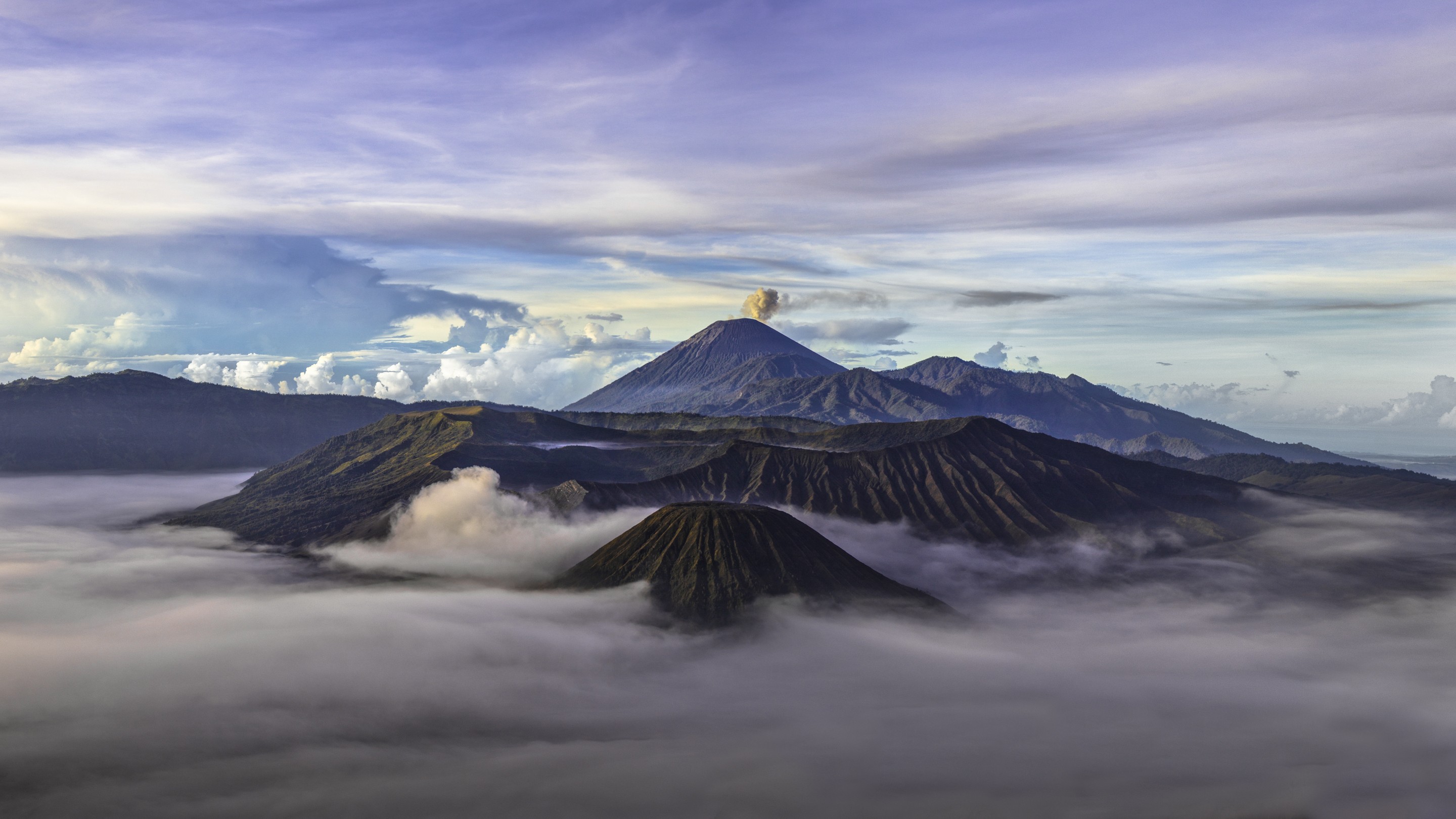 Mount Bromo Cloudy Volcano Wallpapers