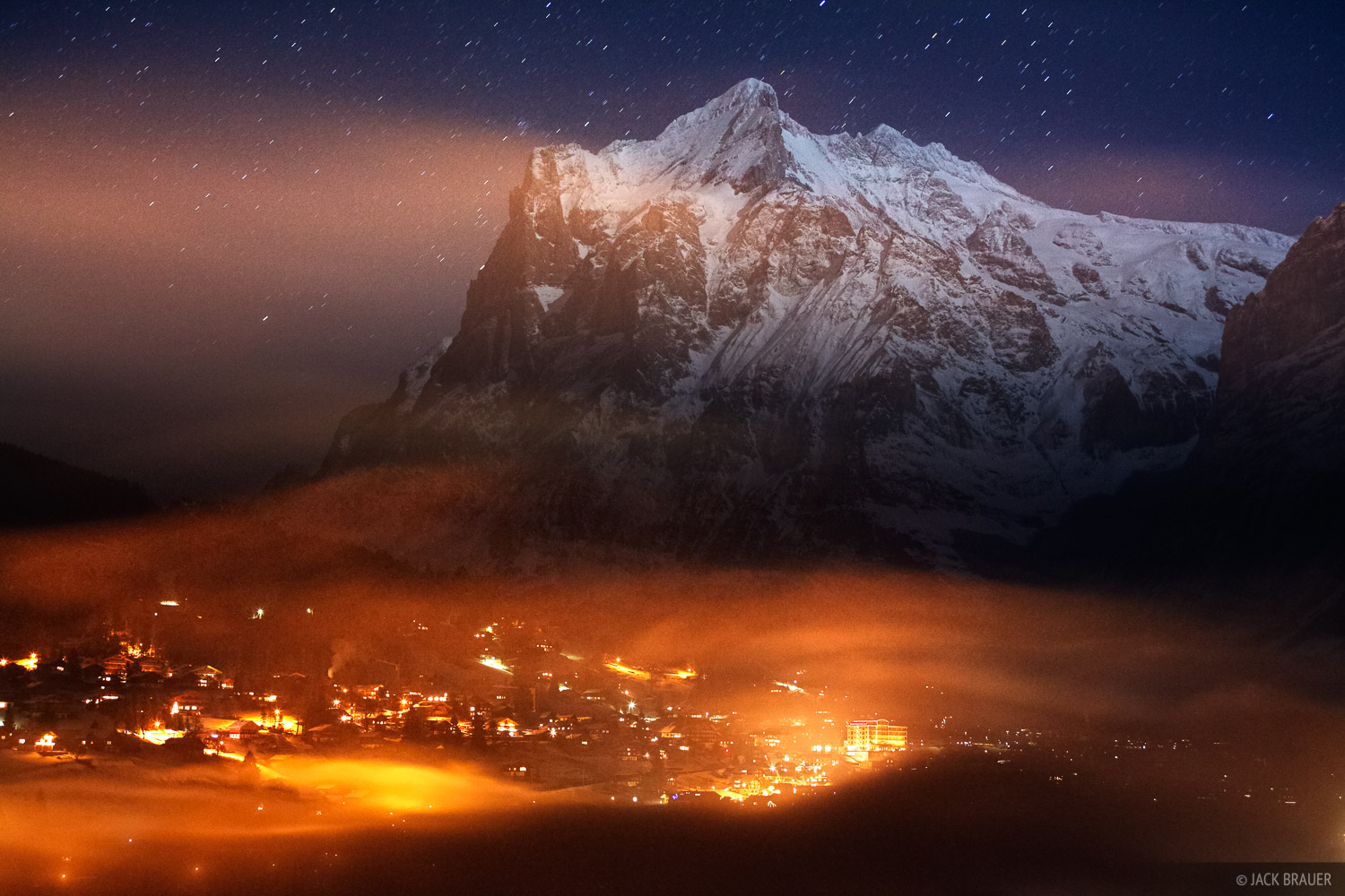 Mountain Alps During Night Photography Wallpapers