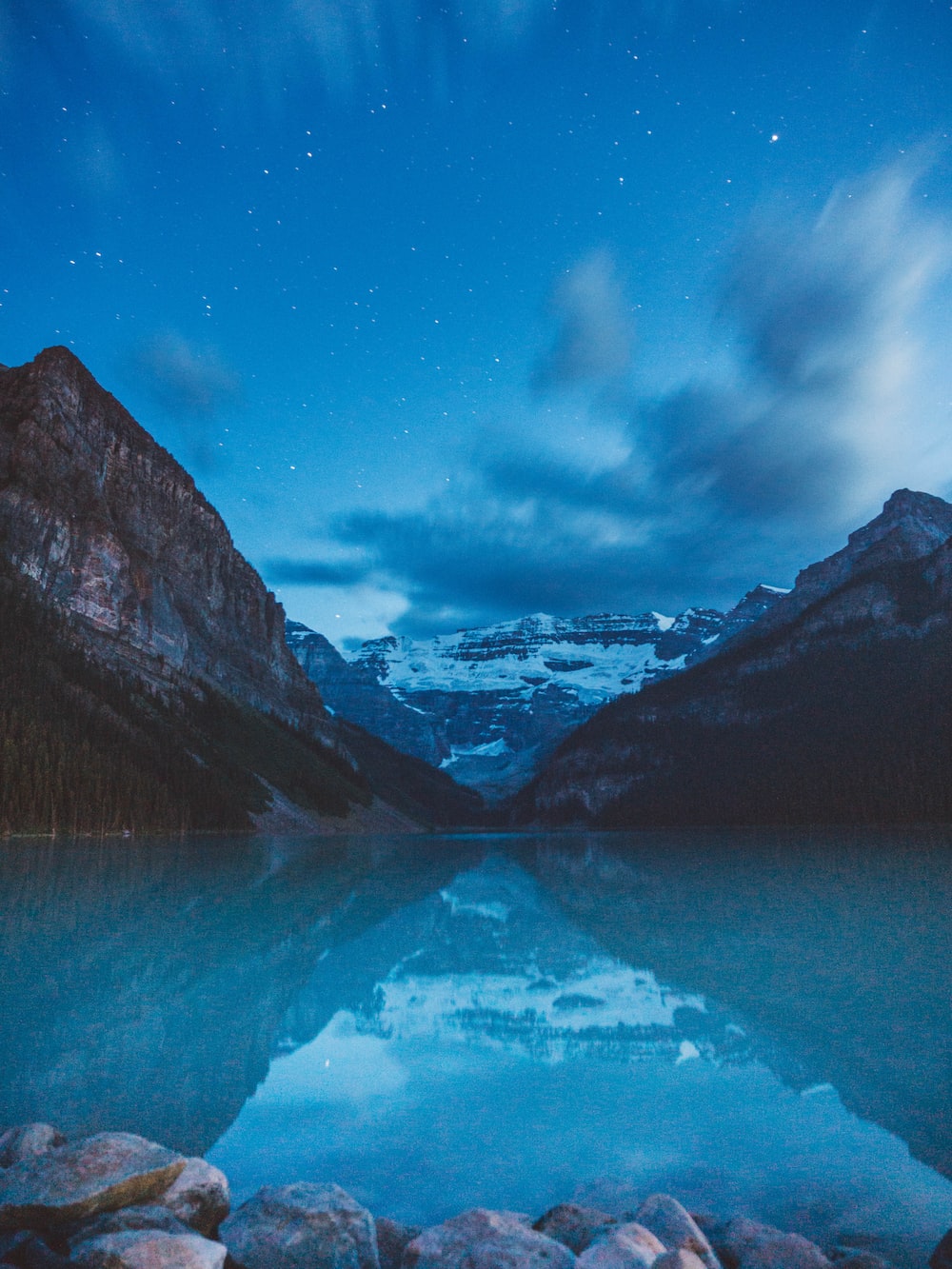 Mountain Lake Night Reflection Wallpapers