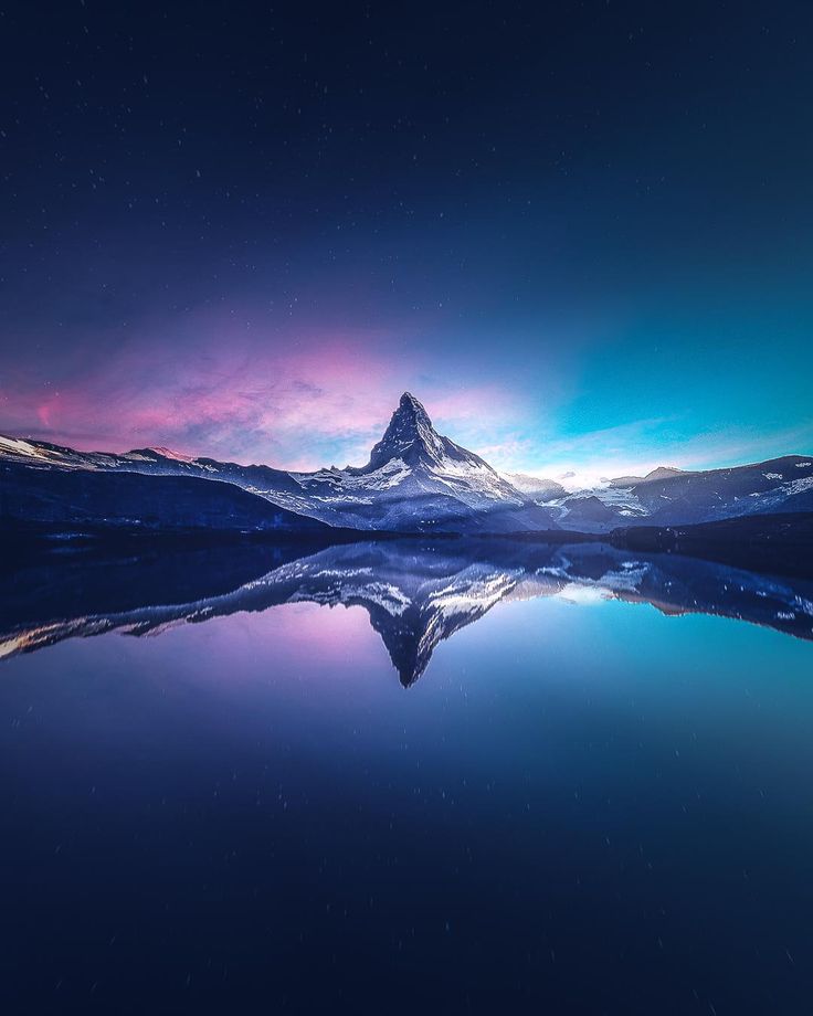 Mountain Reflection Over Lake In Dawn Wallpapers