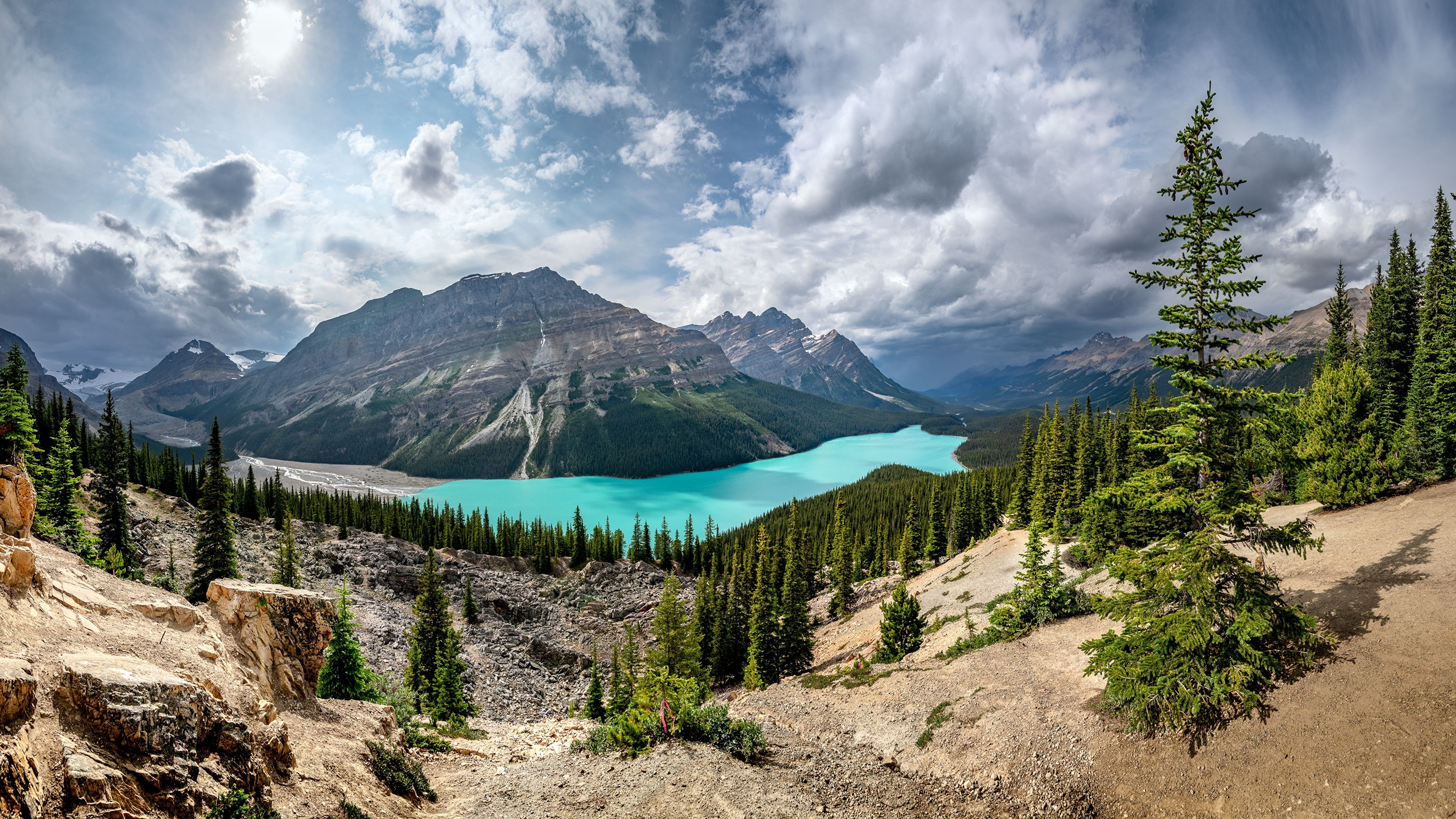 Mountains Lake Clouds Wallpapers