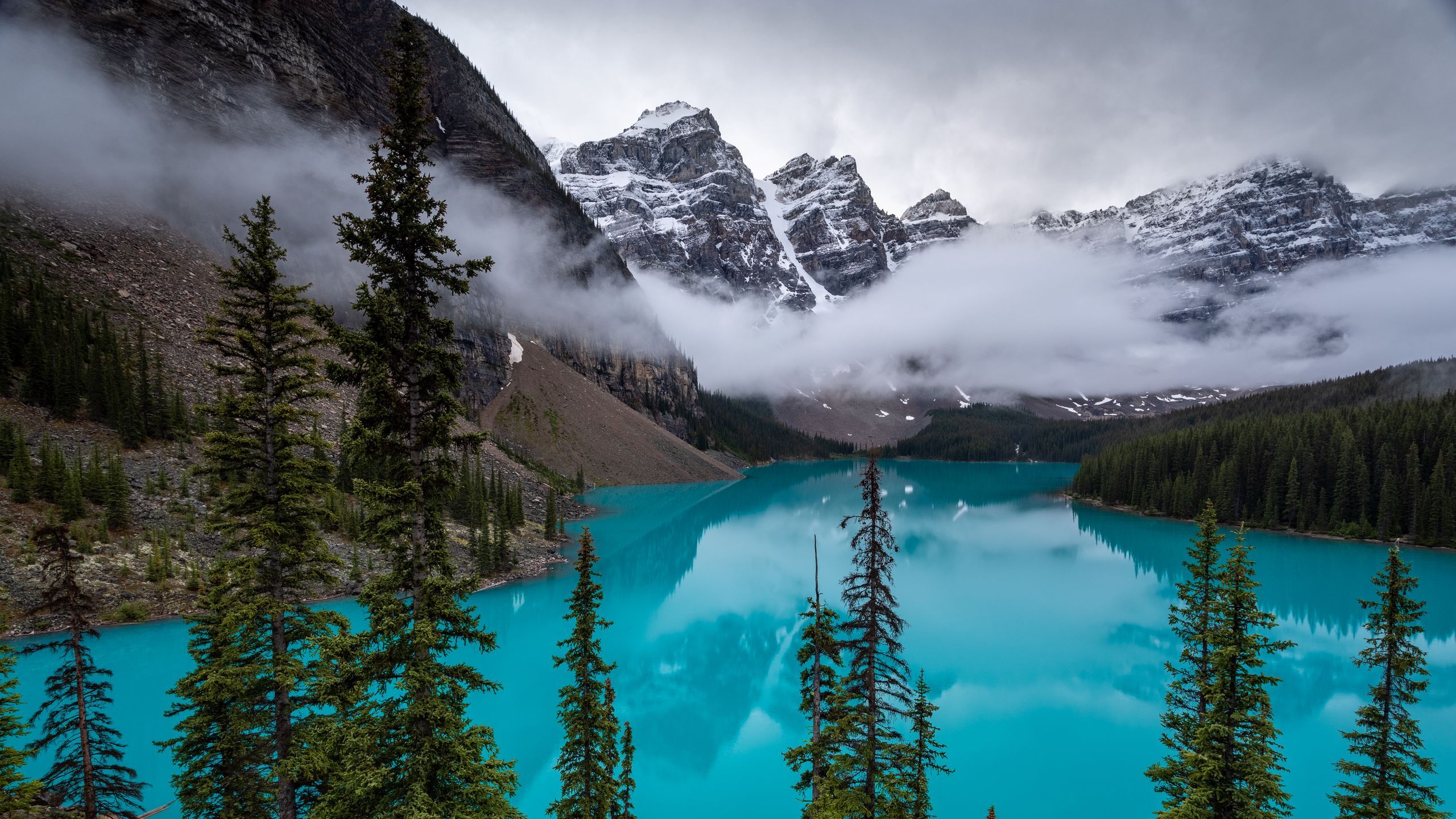 Mountains Lake Clouds Wallpapers