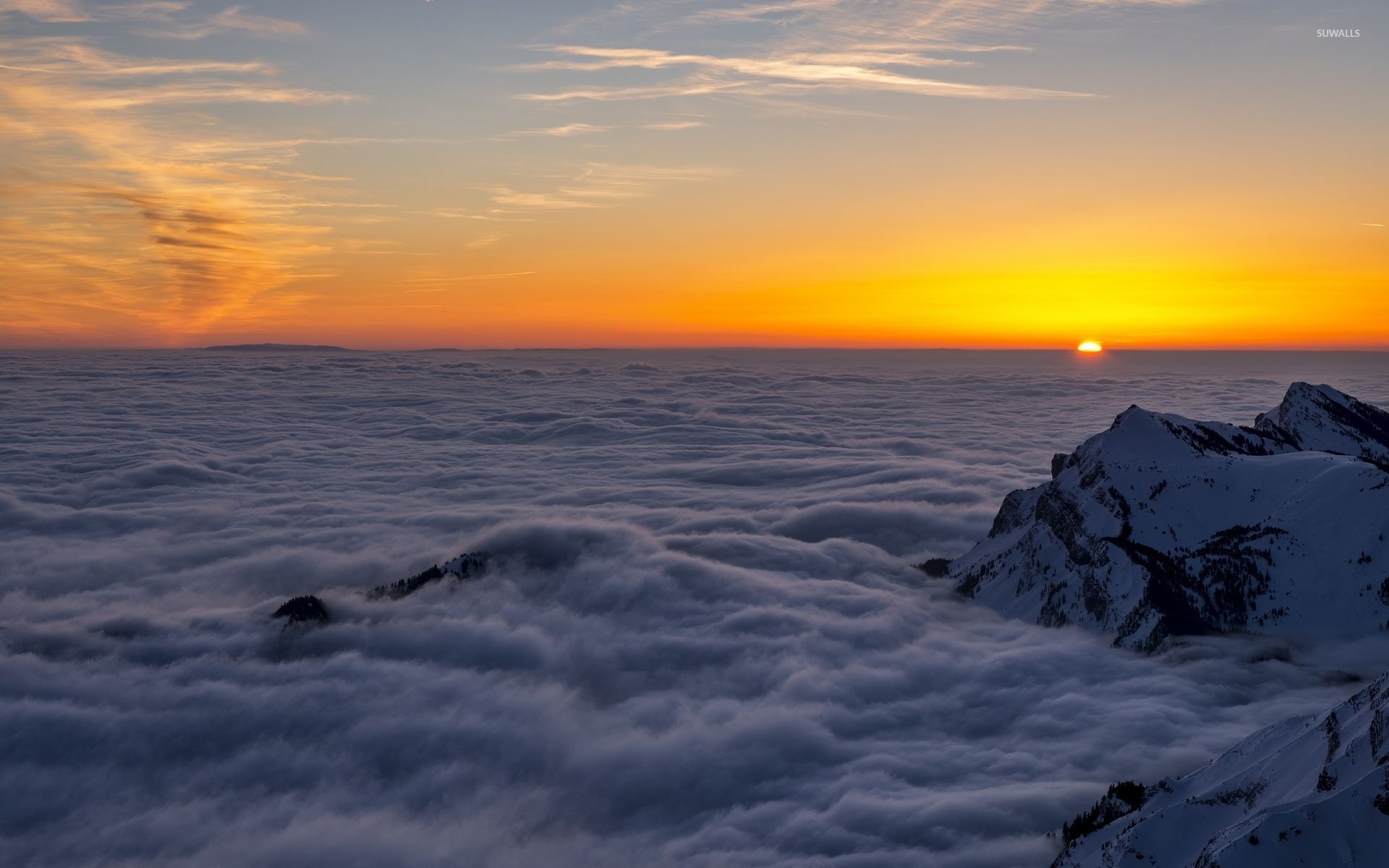 Mountains Peaks Clouds Wallpapers