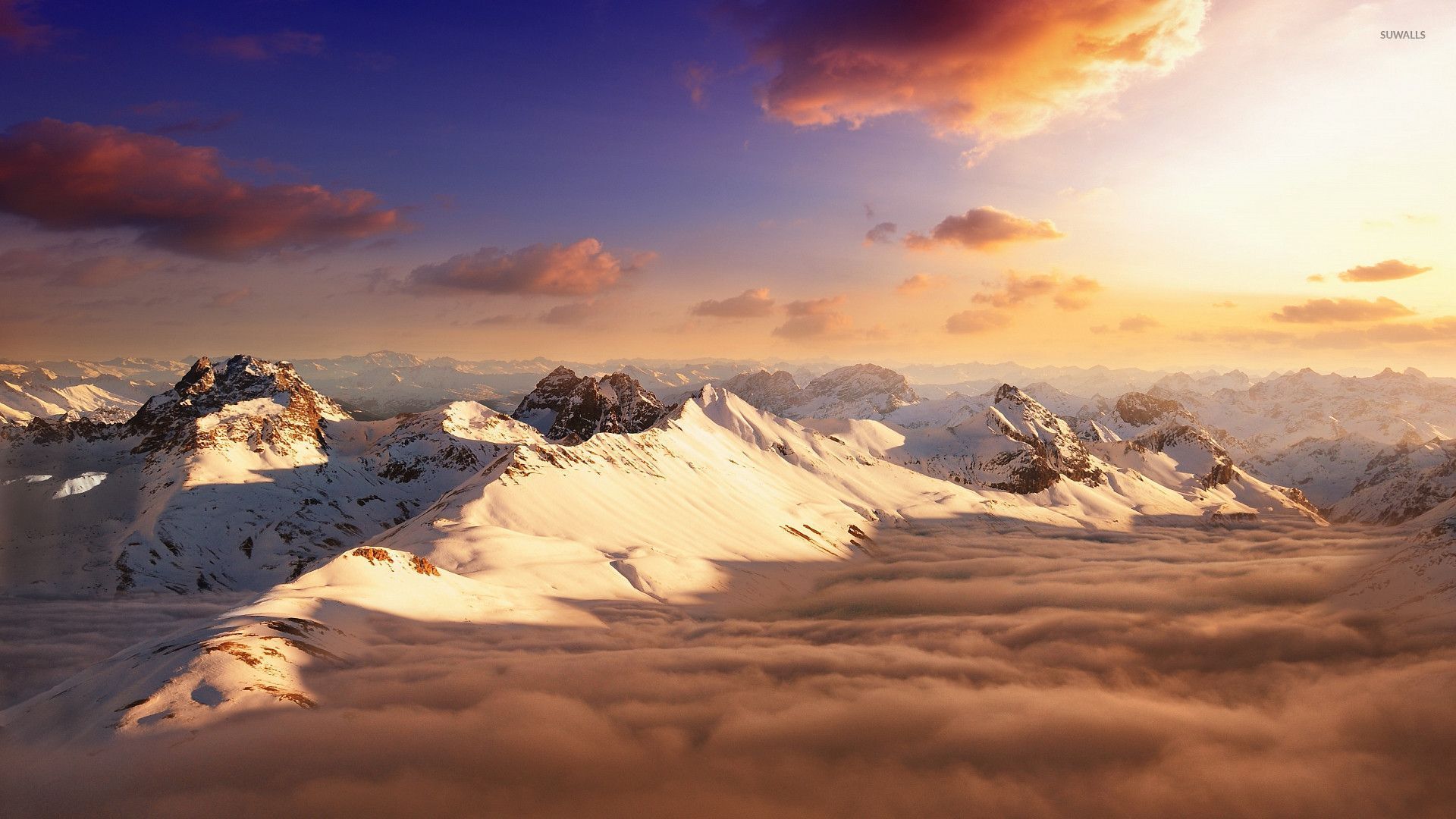 Mountains Peaks Clouds Wallpapers