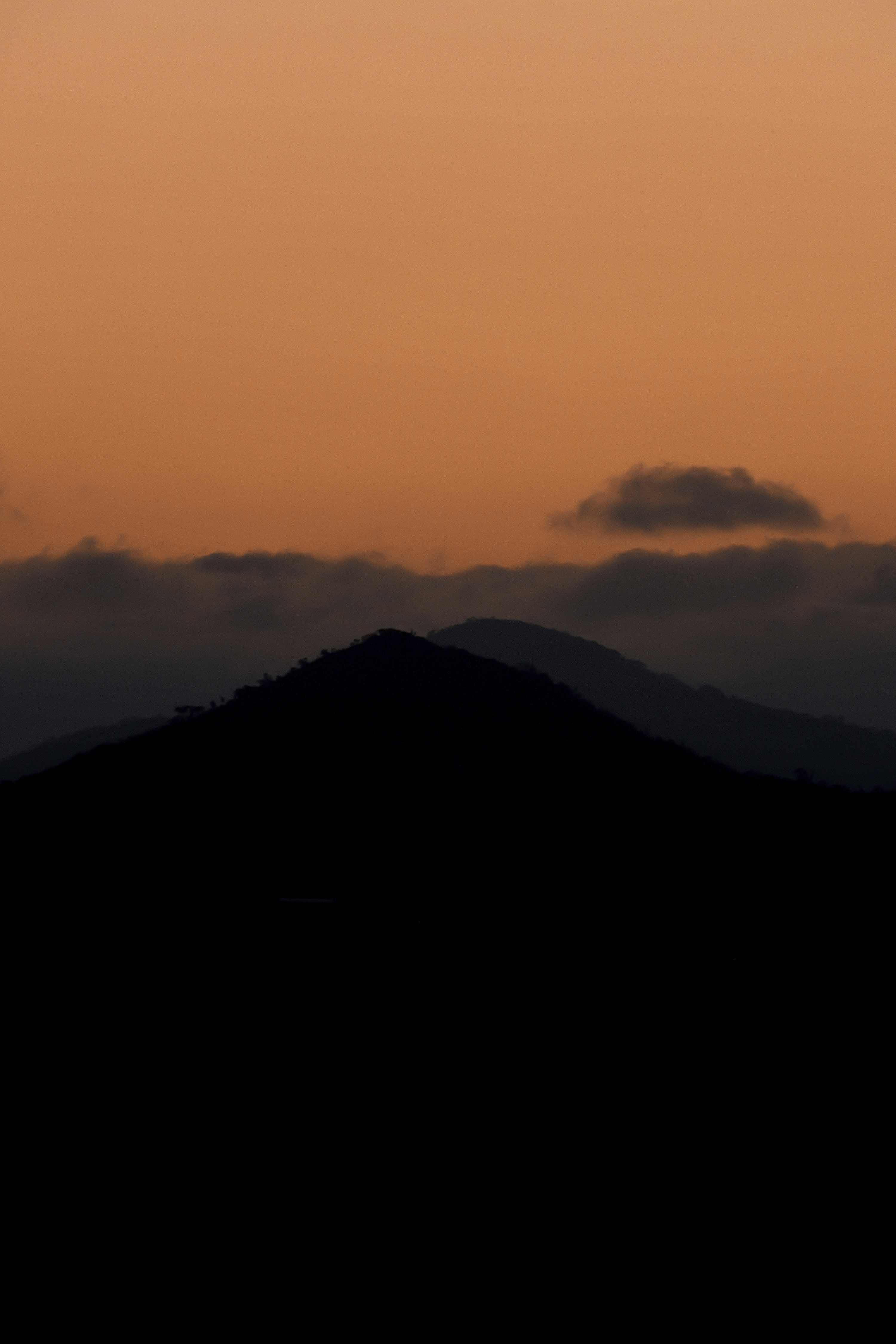 Mountains Silhouette During Sunset Wallpapers