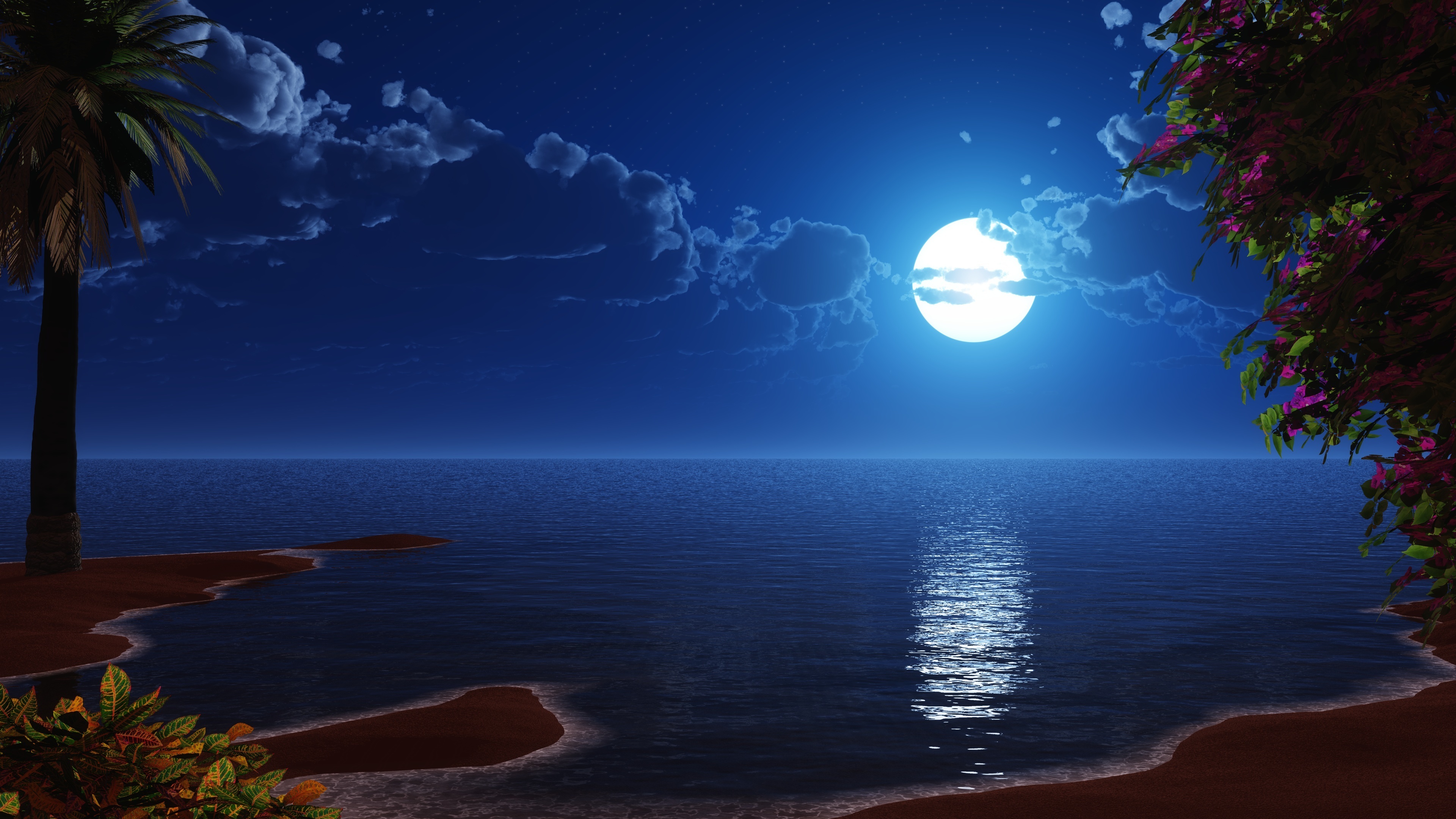 Night At Beach 4K Wallpapers