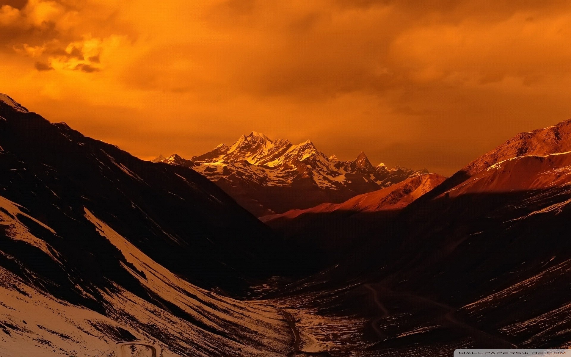 Orange Cloud In Countryside Wallpapers