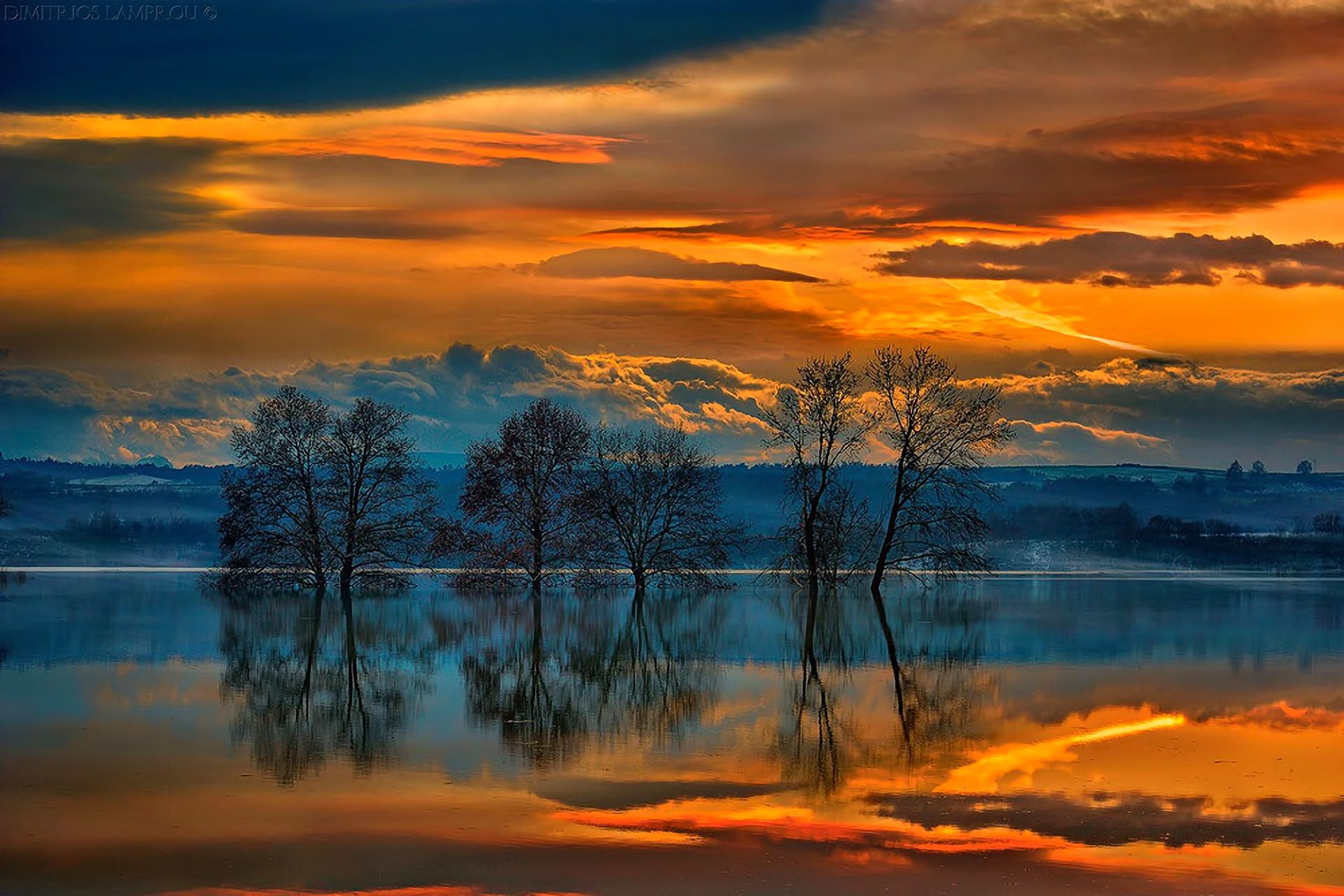 Orange Cloud In Countryside Wallpapers