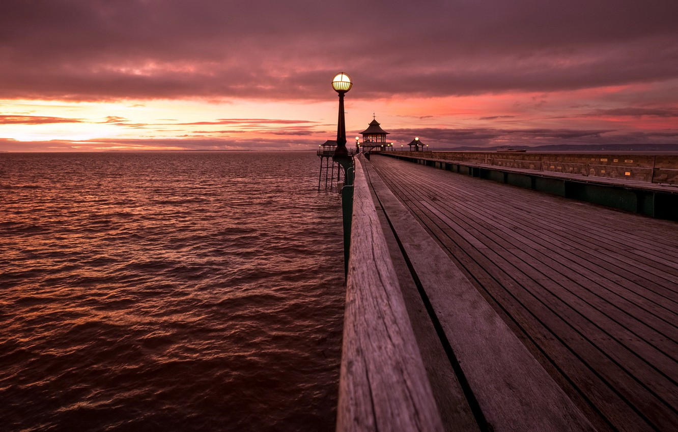 Pier At Sunset Wallpapers