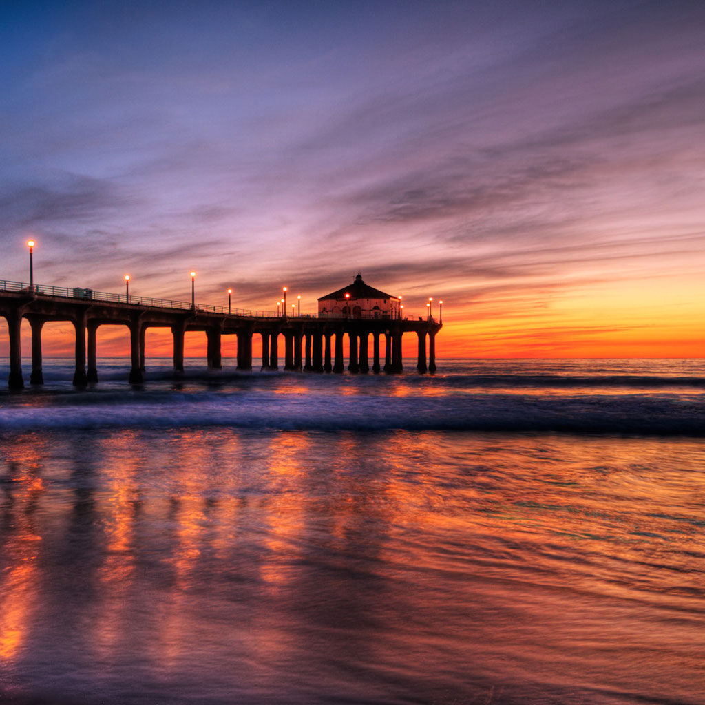 Pier At Sunset Wallpapers