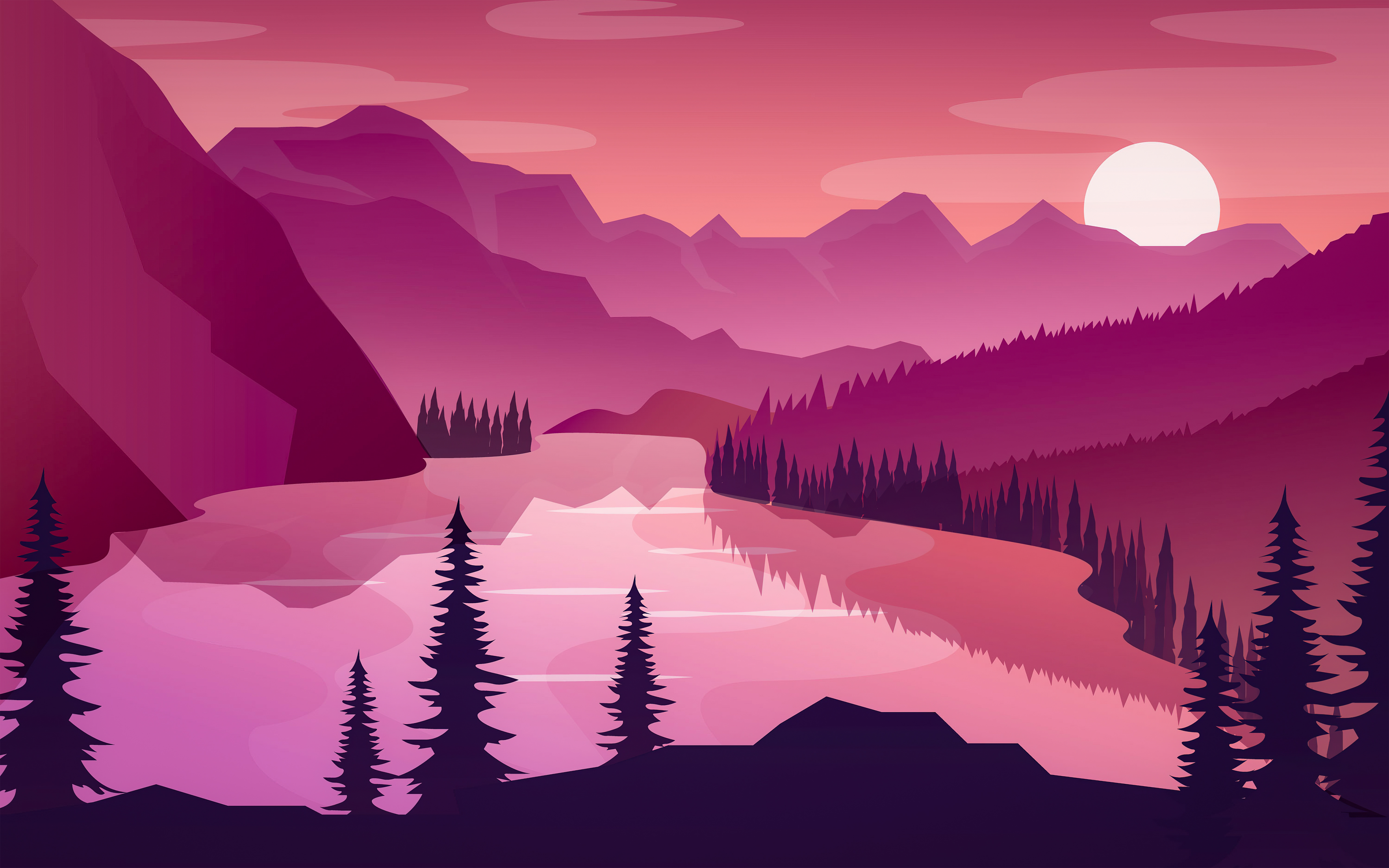 Pink Lake 8K Wallpapers