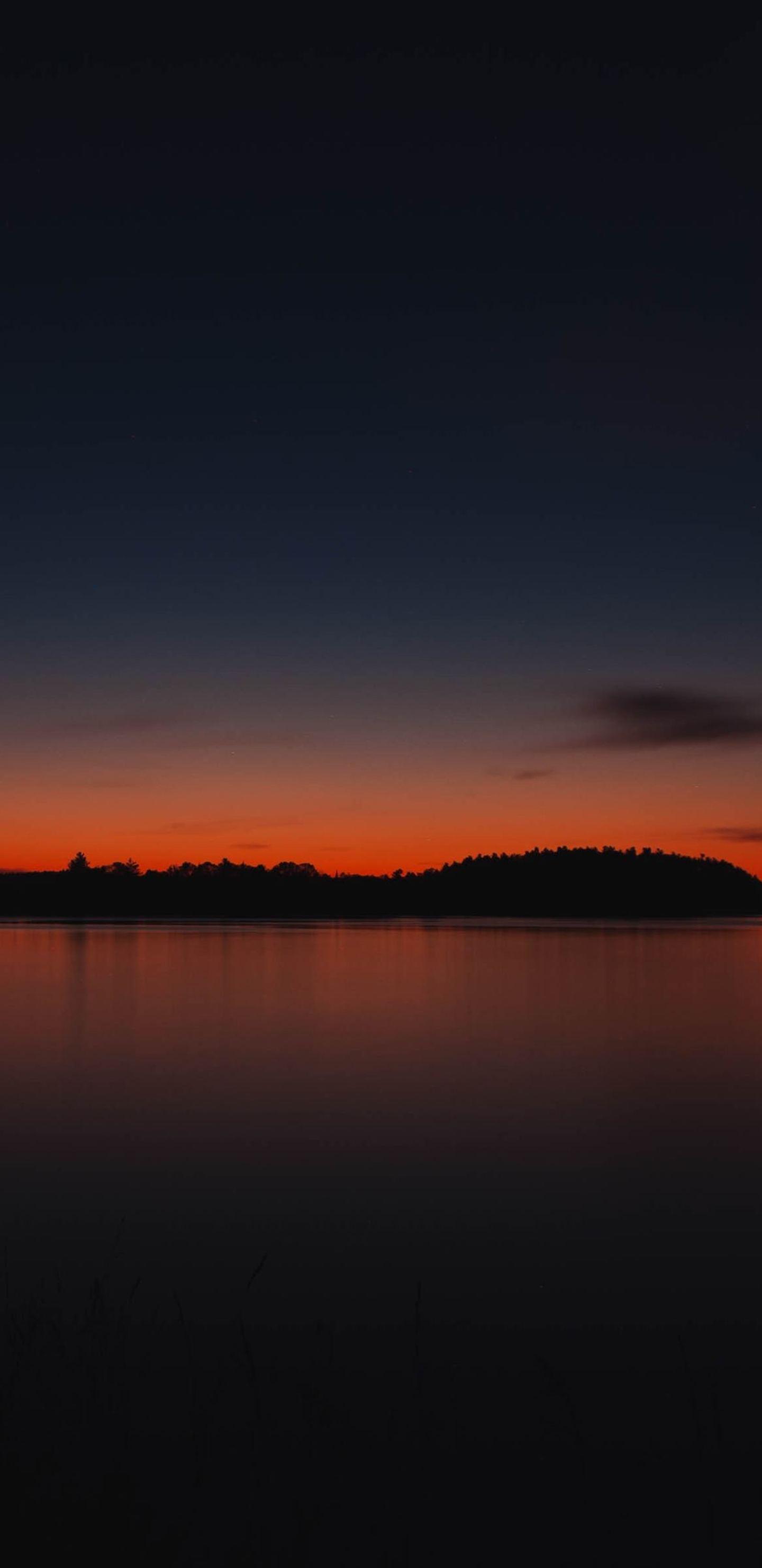 Red Sunset Skyline And Trees Wallpapers