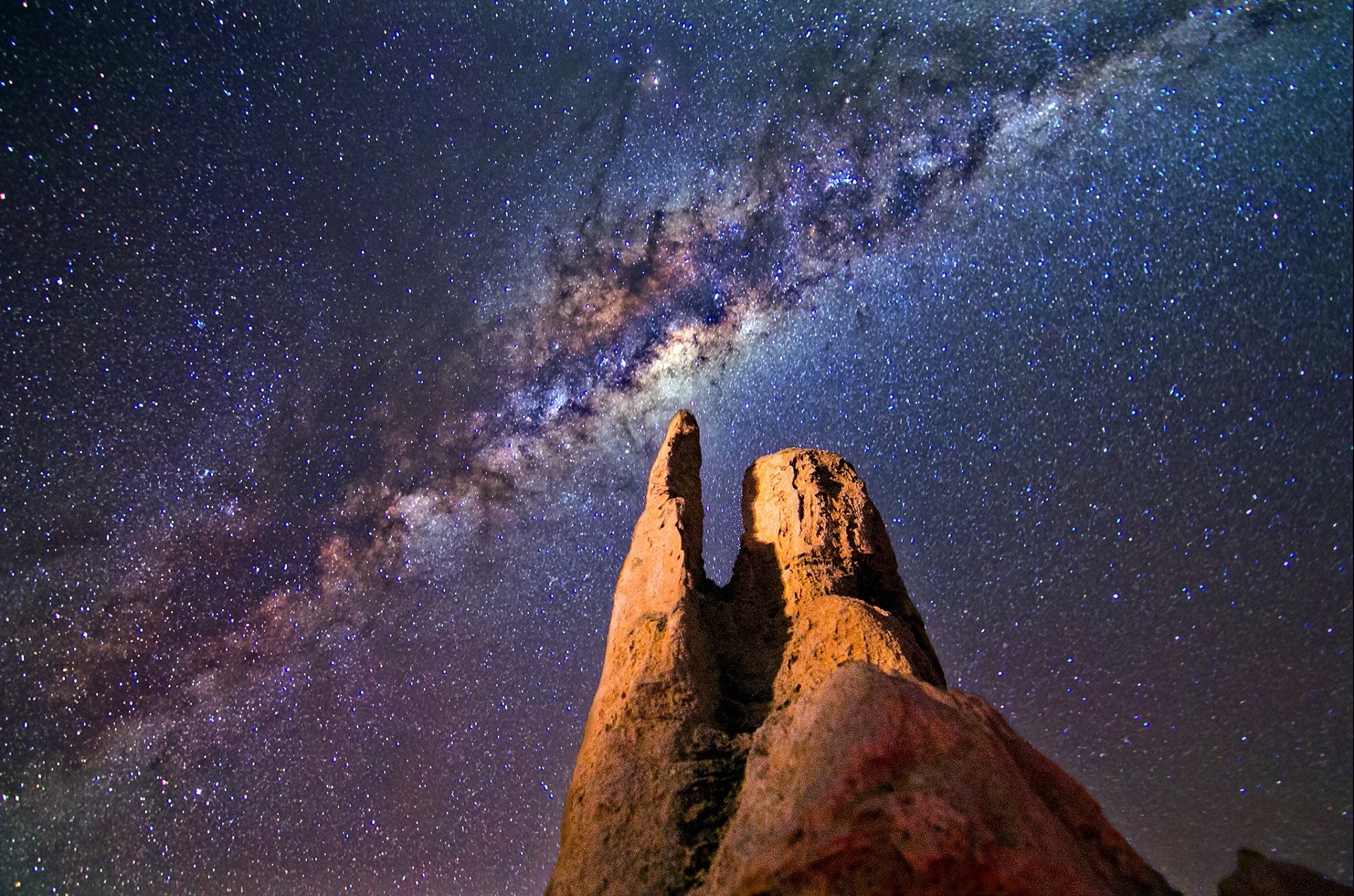 Rock Landscape At Milky Way Night Wallpapers