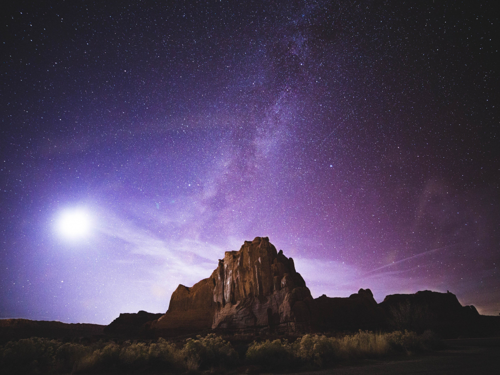 Rock Landscape At Milky Way Night Wallpapers