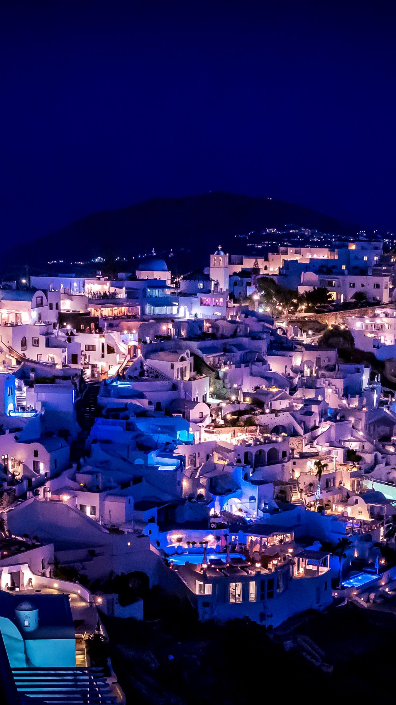 Santorini At Night Wallpapers