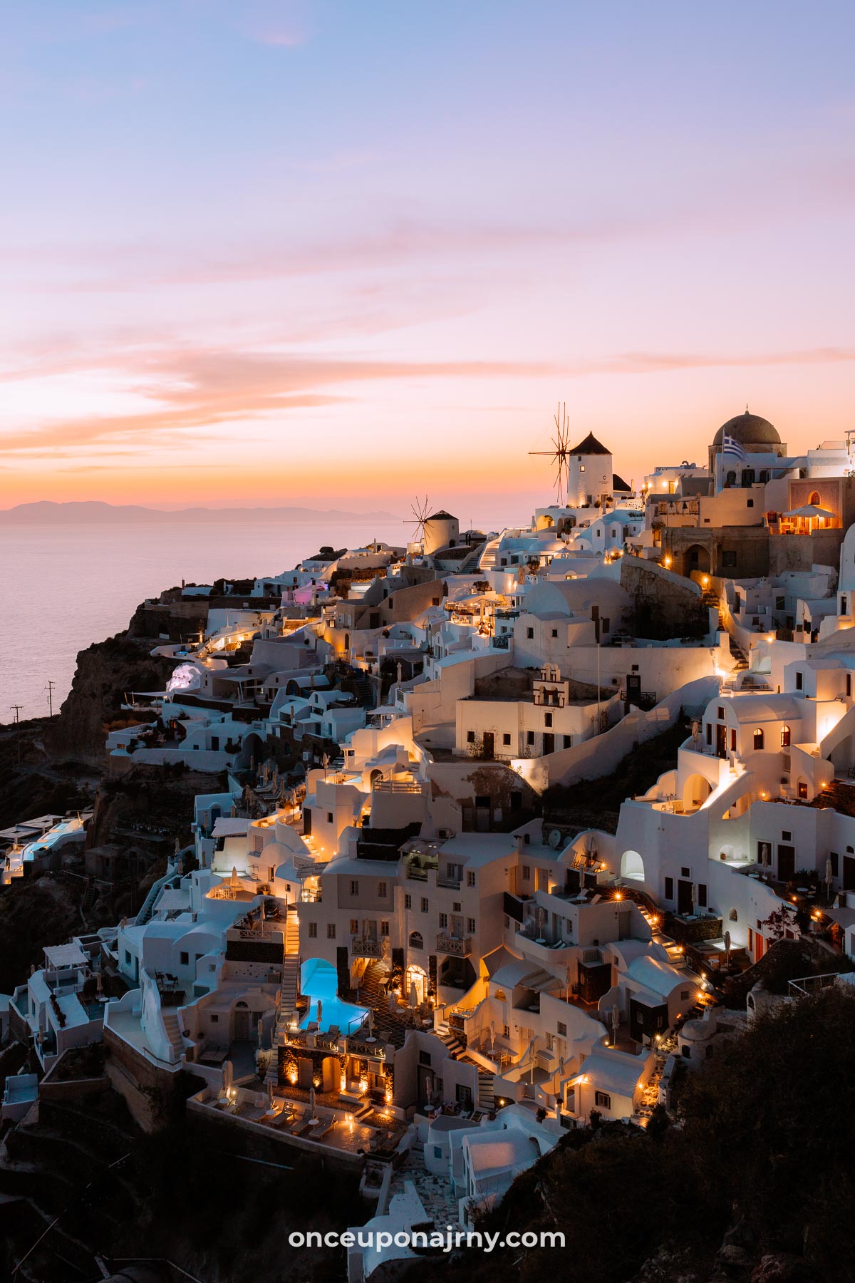 Santorini At Night Wallpapers