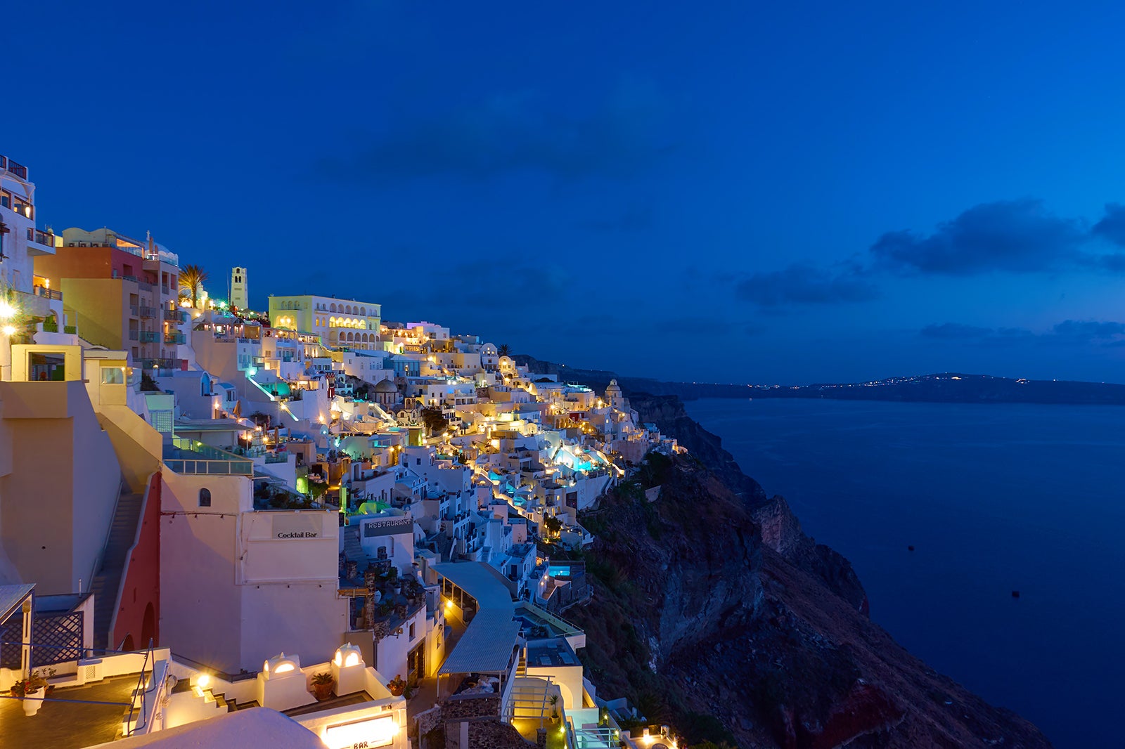 Santorini At Night Wallpapers