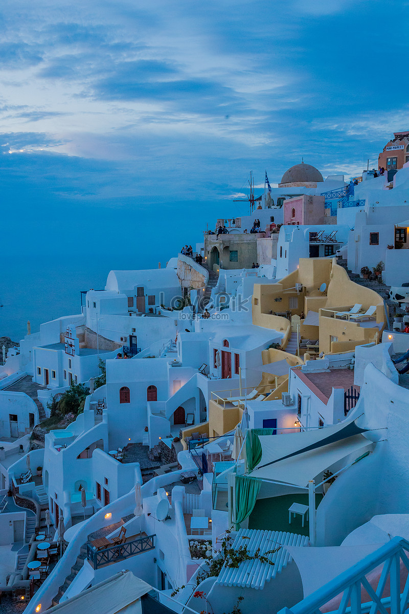 Santorini At Night Wallpapers