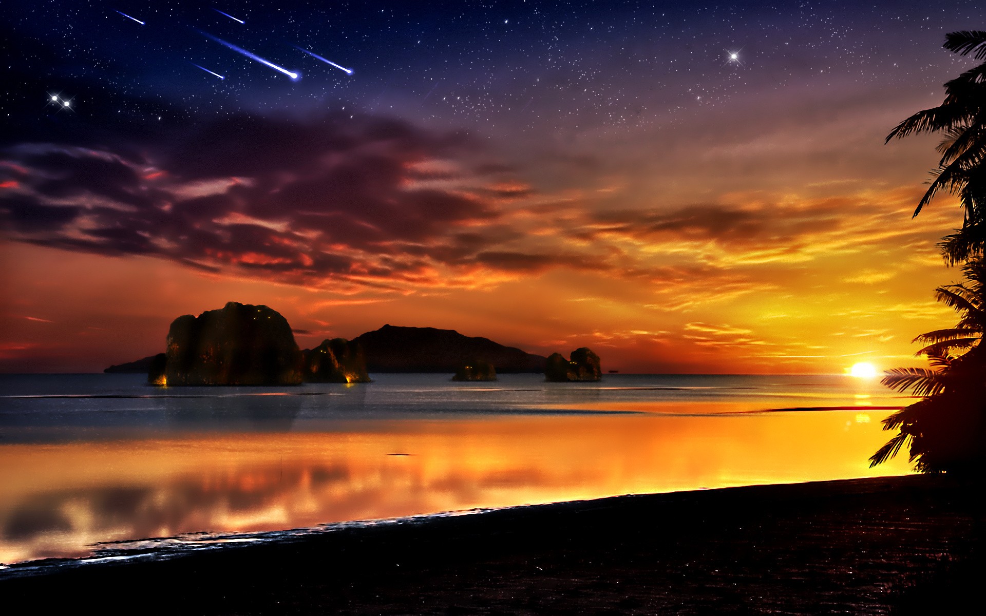 Scenery Sunset Stars Wallpapers