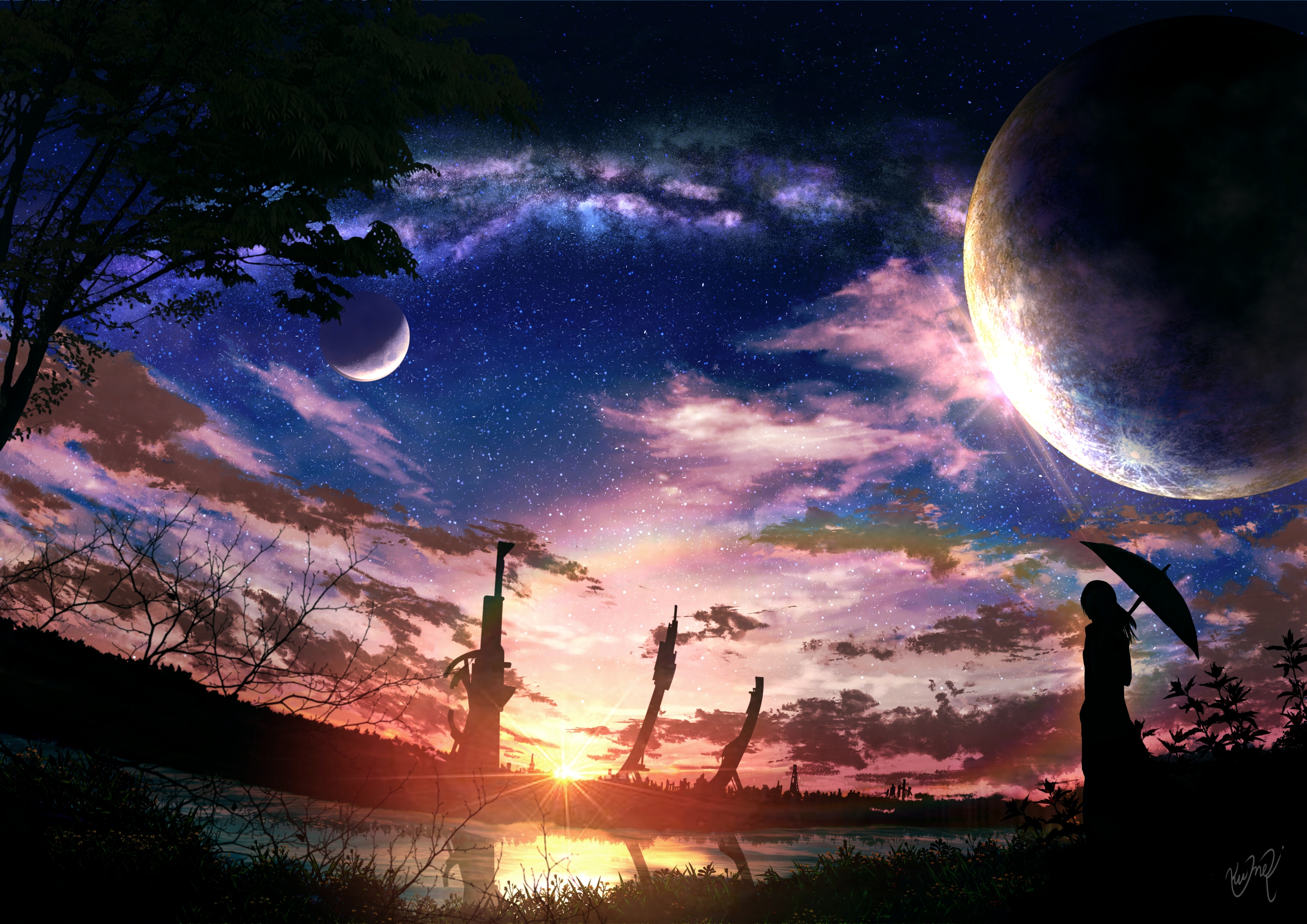 Scenery Sunset Stars Wallpapers