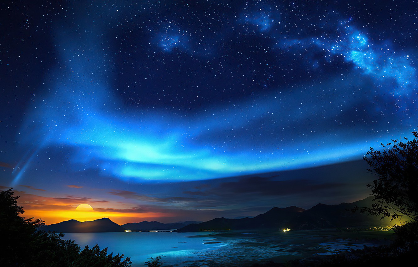 Scenery Sunset Stars Wallpapers