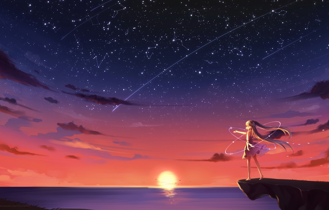 Sky Sunset Animeart Wallpapers