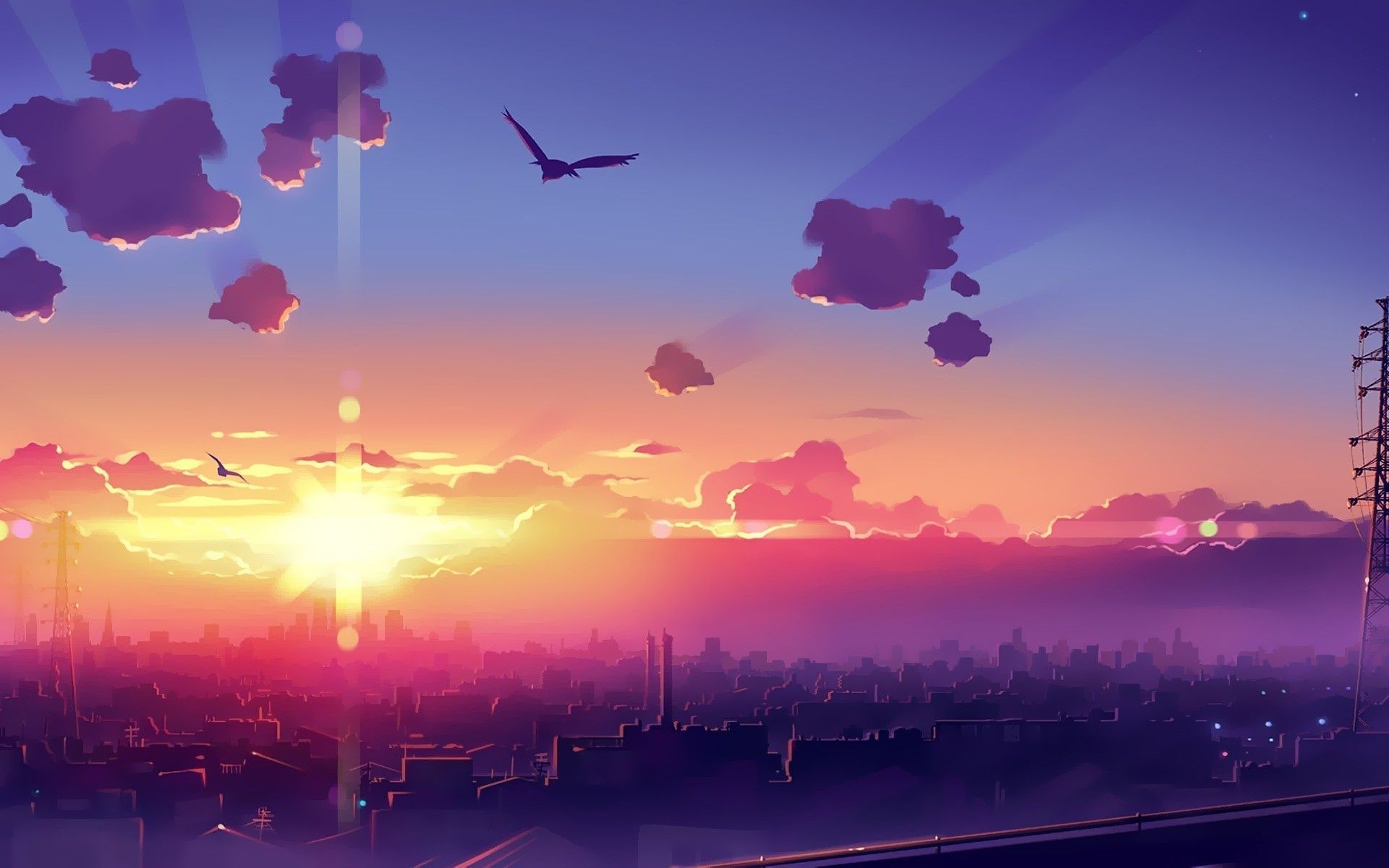 Sky Sunset Animeart Wallpapers