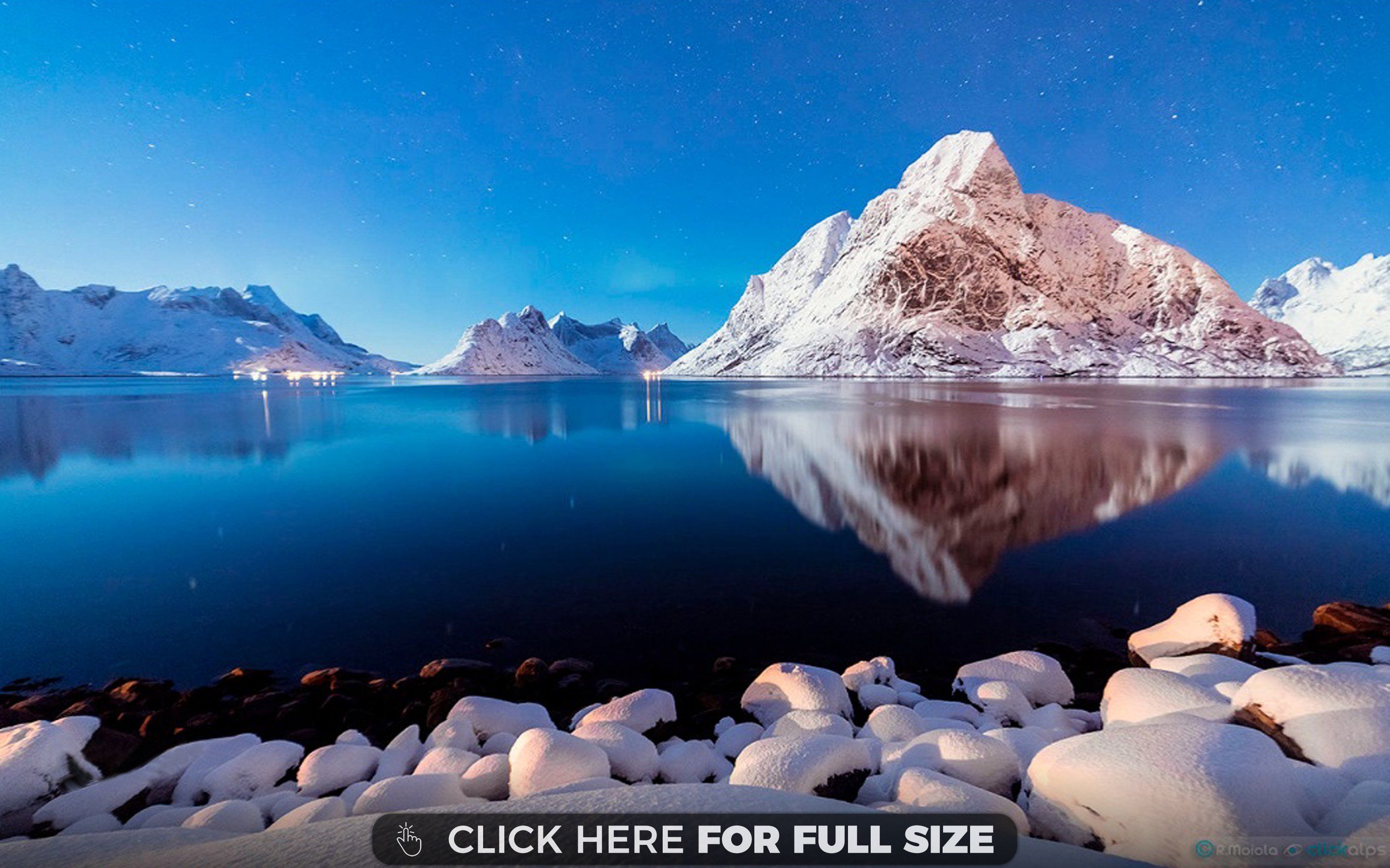 Snow Mountains Reflection On Lake Landscape Wallpapers