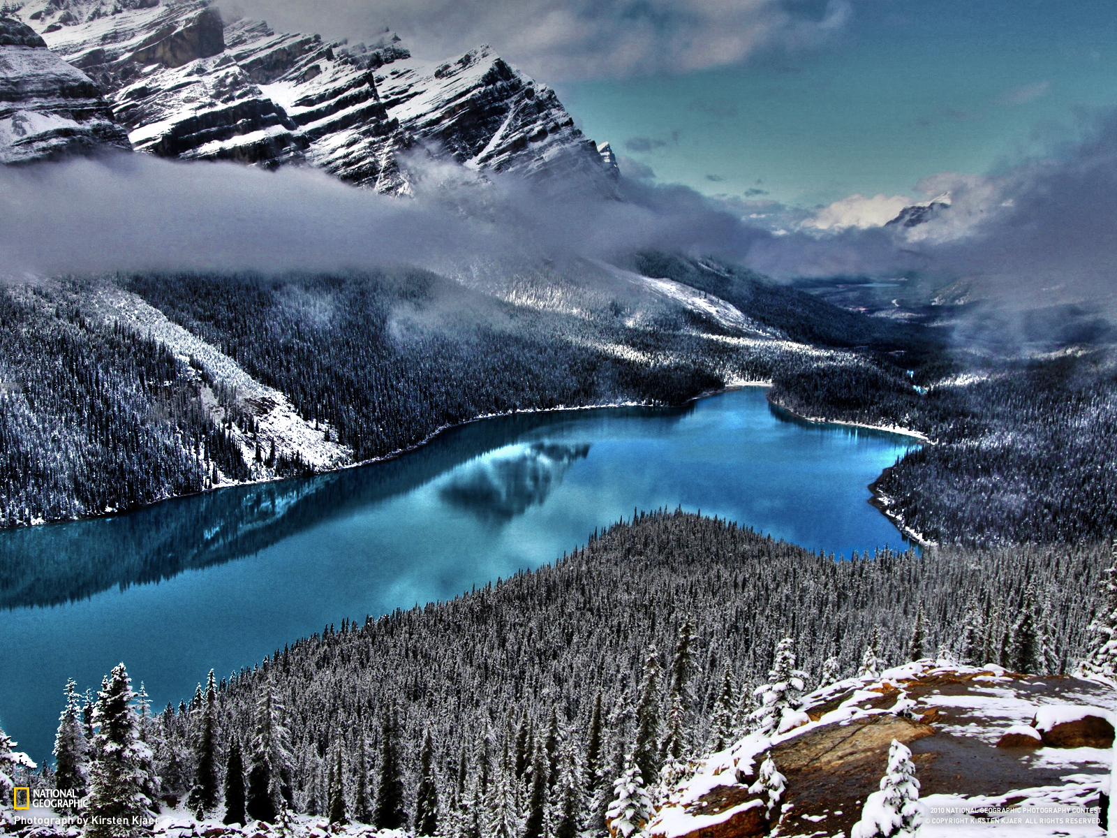 Snow Mountains Reflection On Lake Landscape Wallpapers