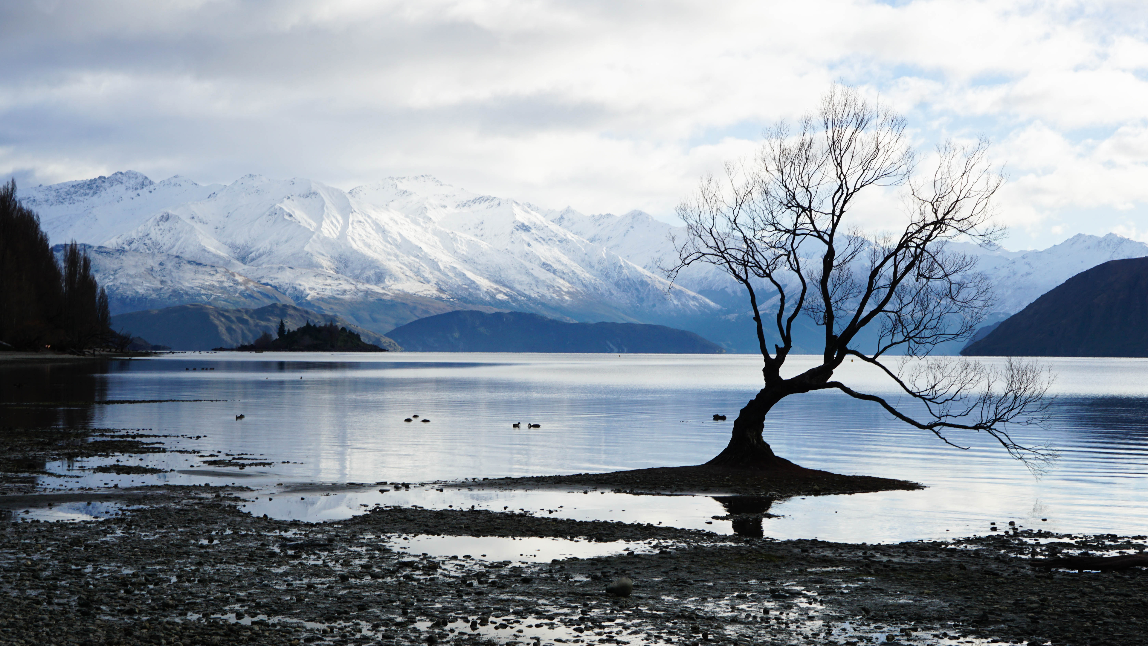 Snow Mountains Reflection On Lake Landscape Wallpapers