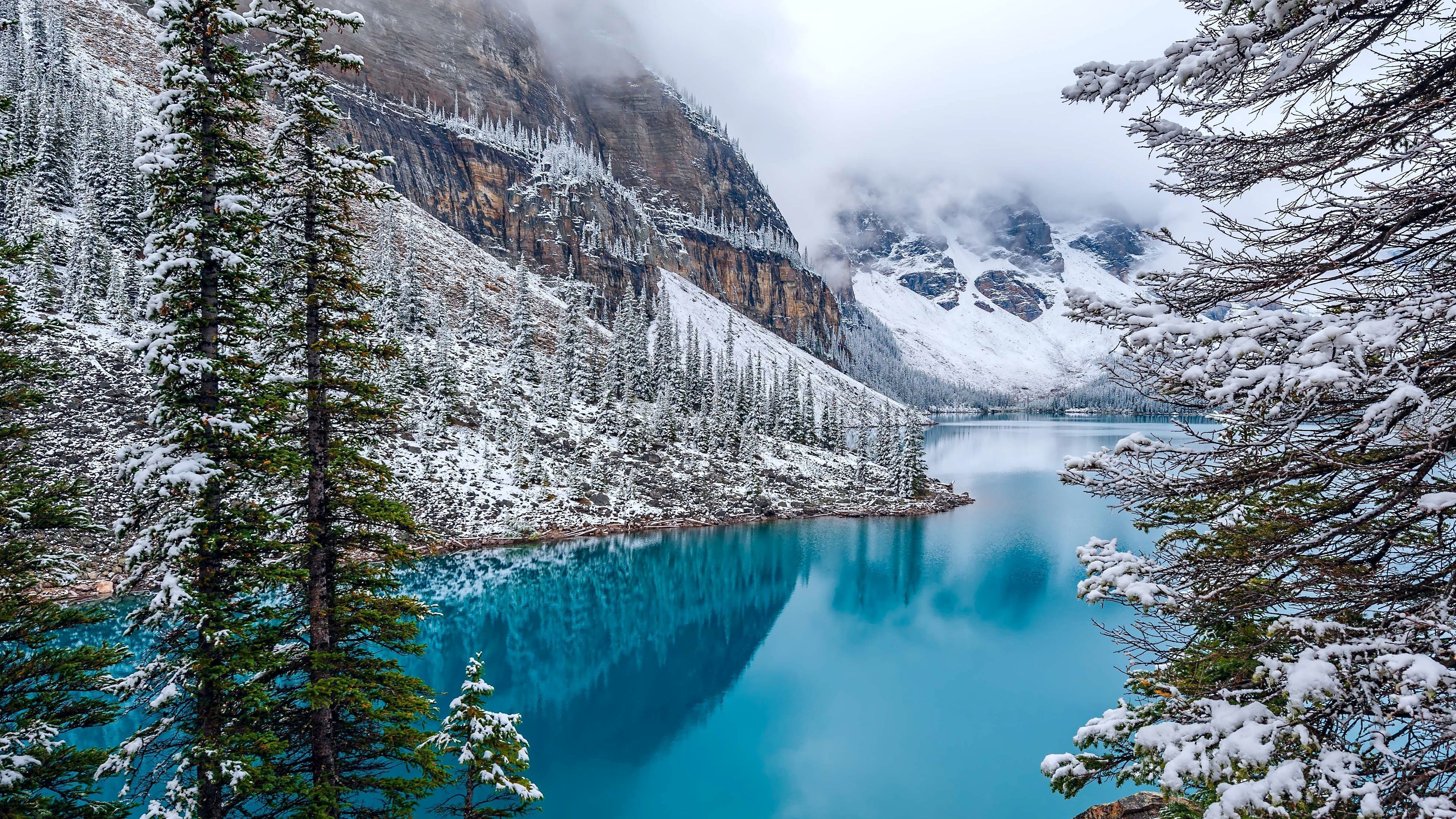 Snow Mountains Reflection On Lake Landscape Wallpapers