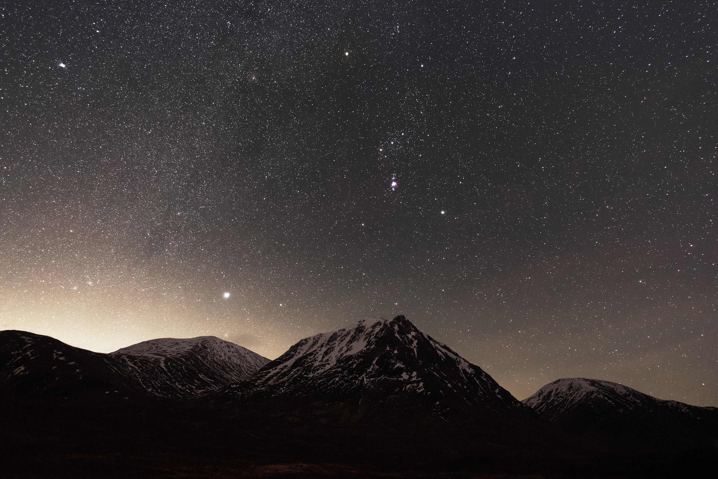 Snowy Mountains At Starry Night Wallpapers