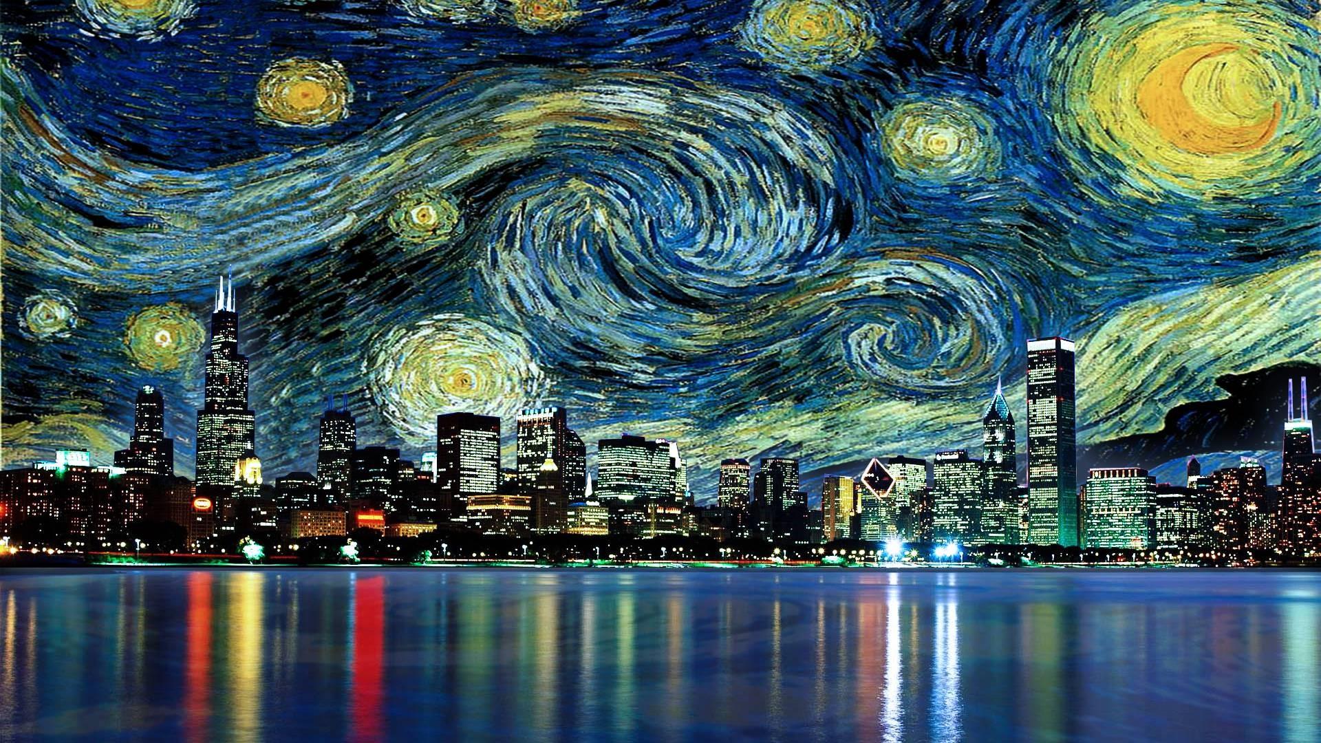 Starry Night Landscape Wallpapers