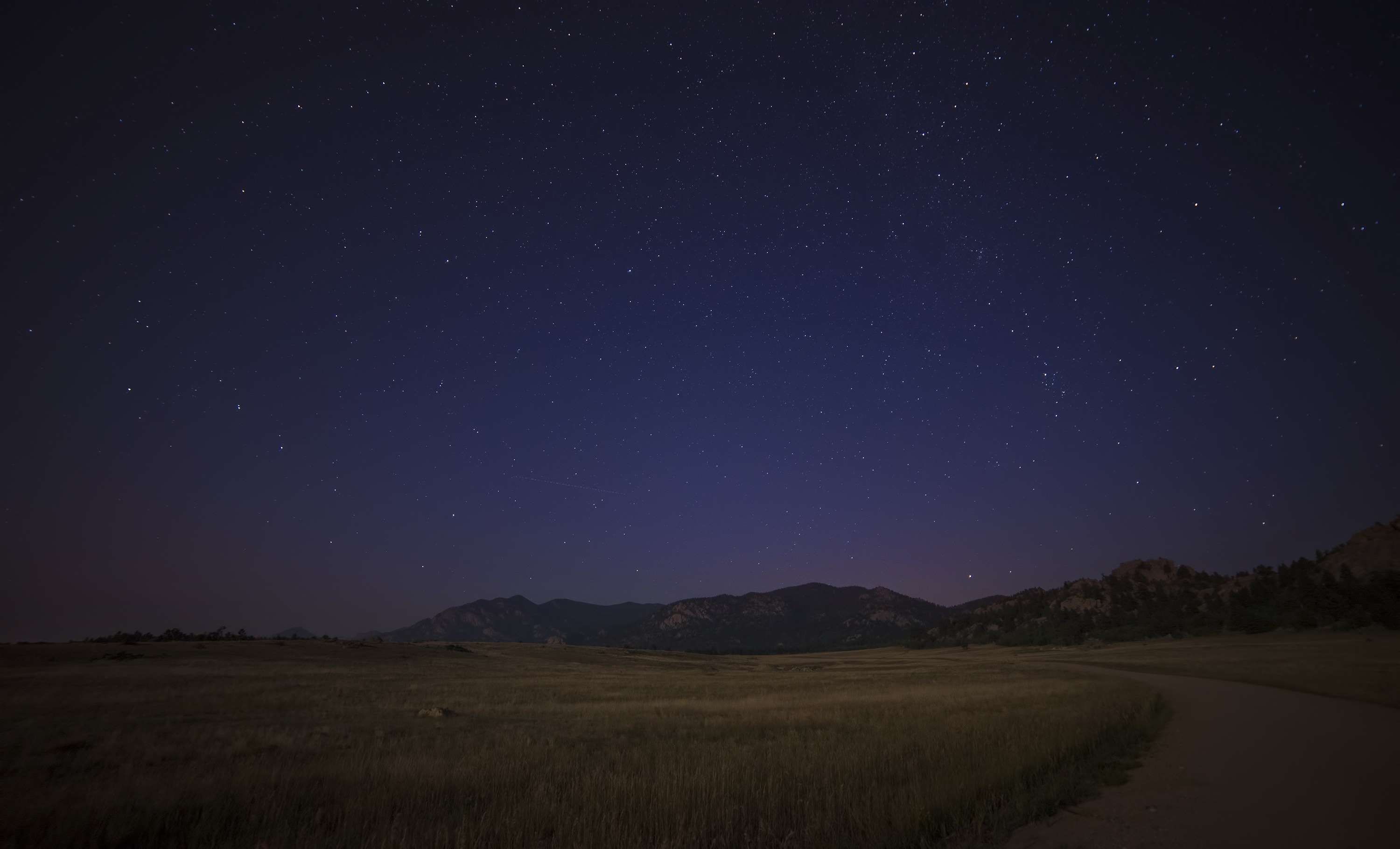 Starry Sky In Open Field Wallpapers