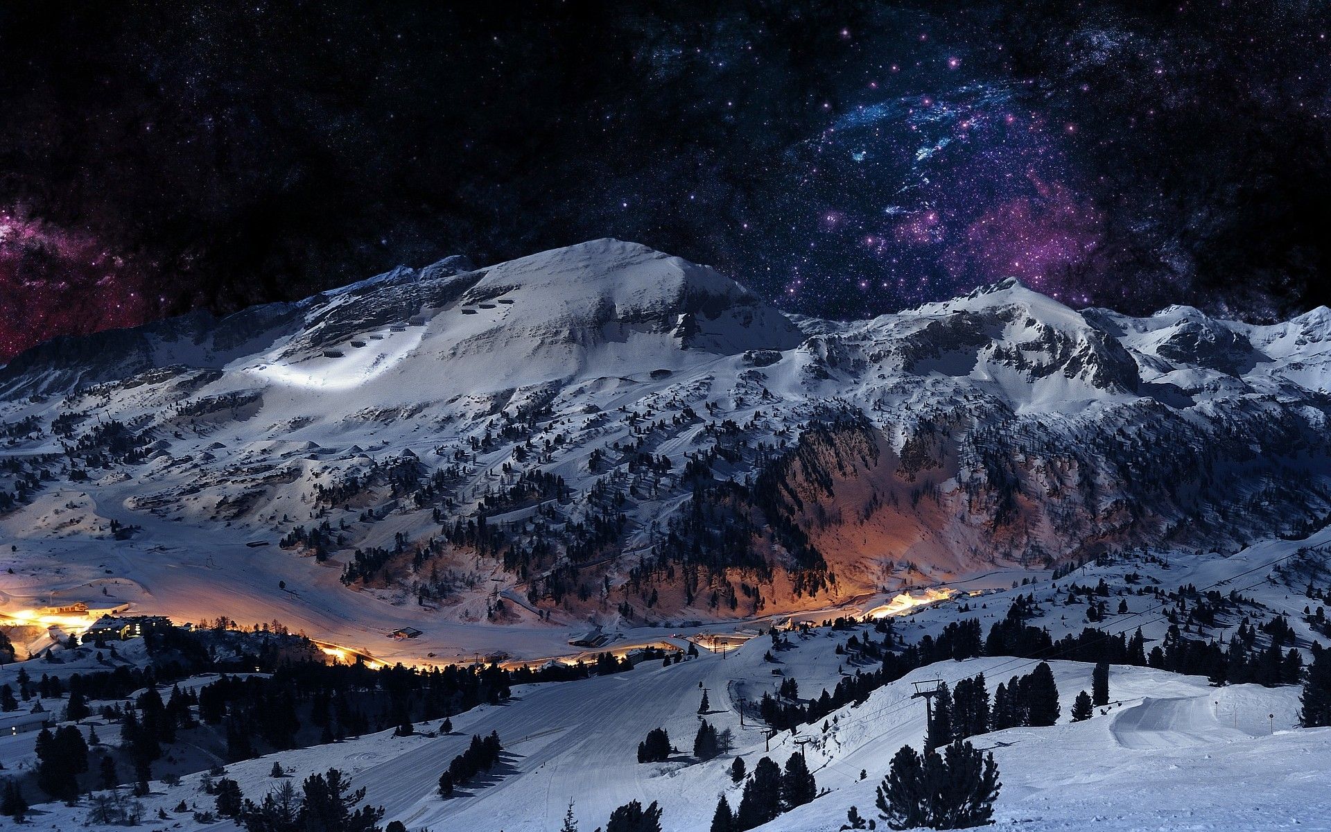 Starry Winter Night Wallpapers