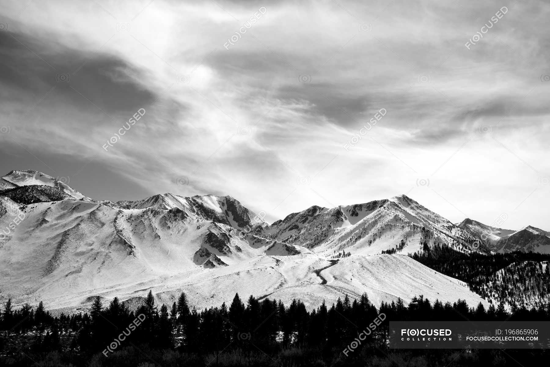 Stone Mountains Snow In Monochrome Wallpapers