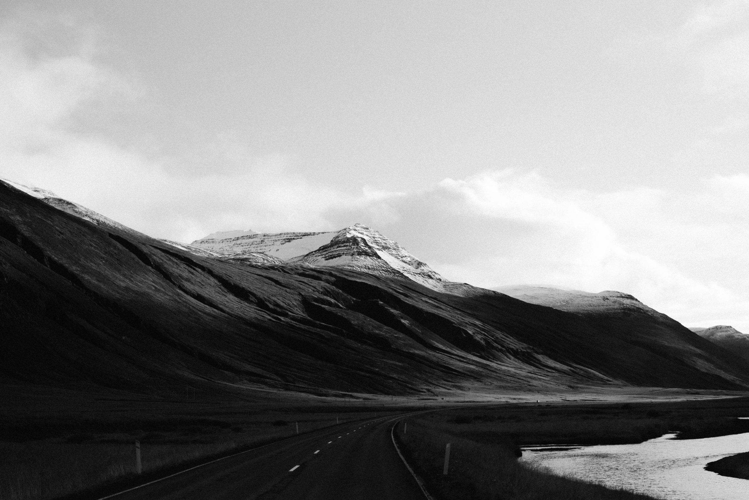 Stone Mountains Snow In Monochrome Wallpapers