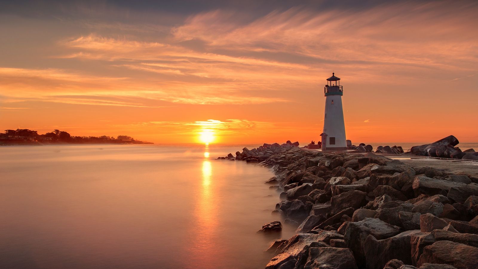 Sunrise At Lighthouse Wallpapers