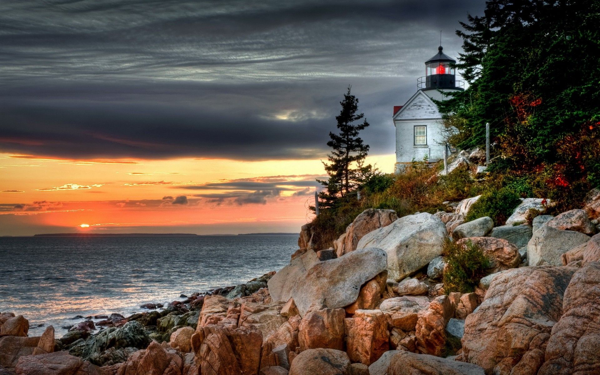 Sunrise At Lighthouse Wallpapers