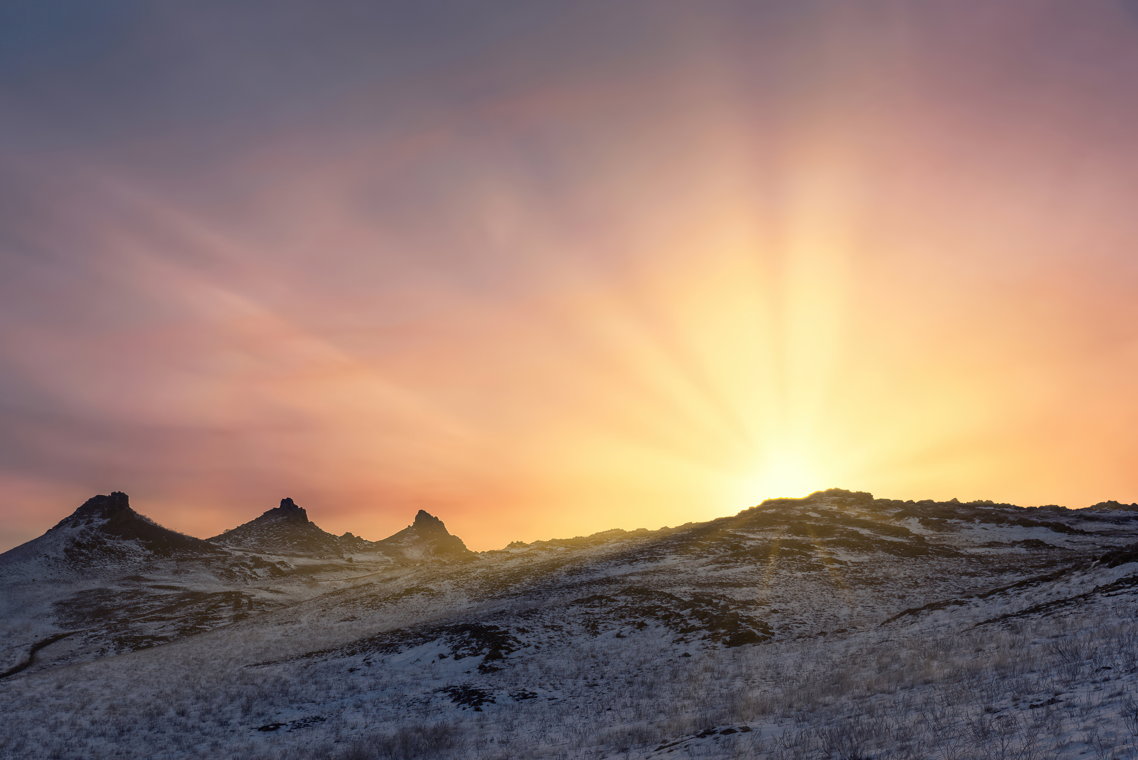 Sunrise On The Winter Mountain Wallpapers