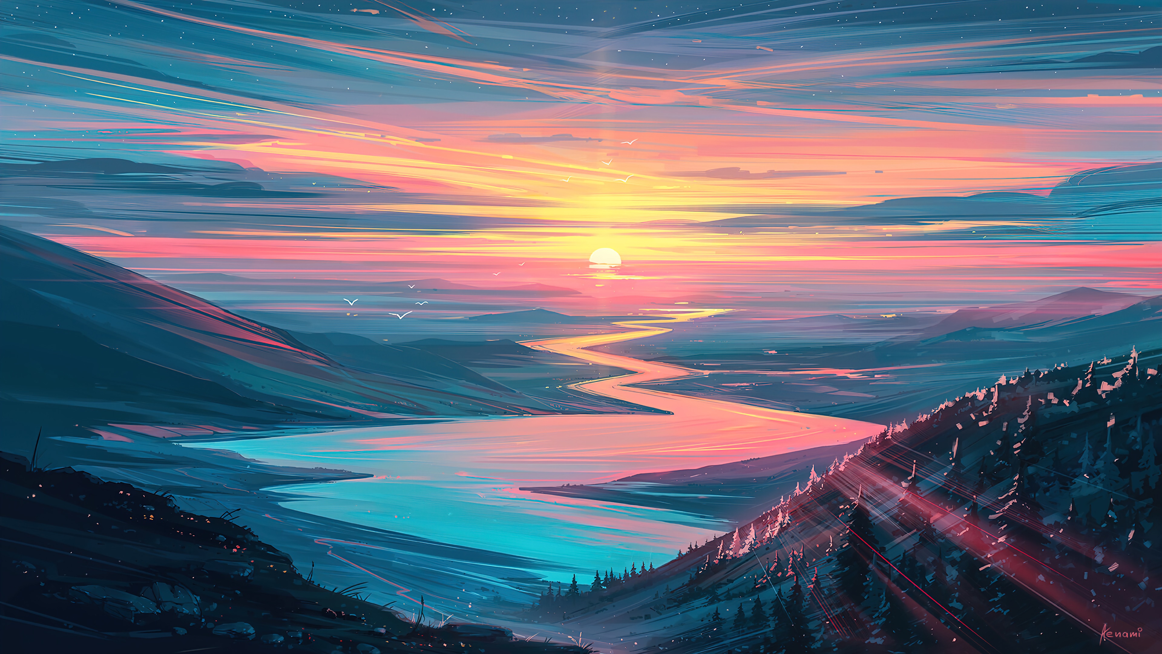 Sunset Digital Art 4K Wallpapers