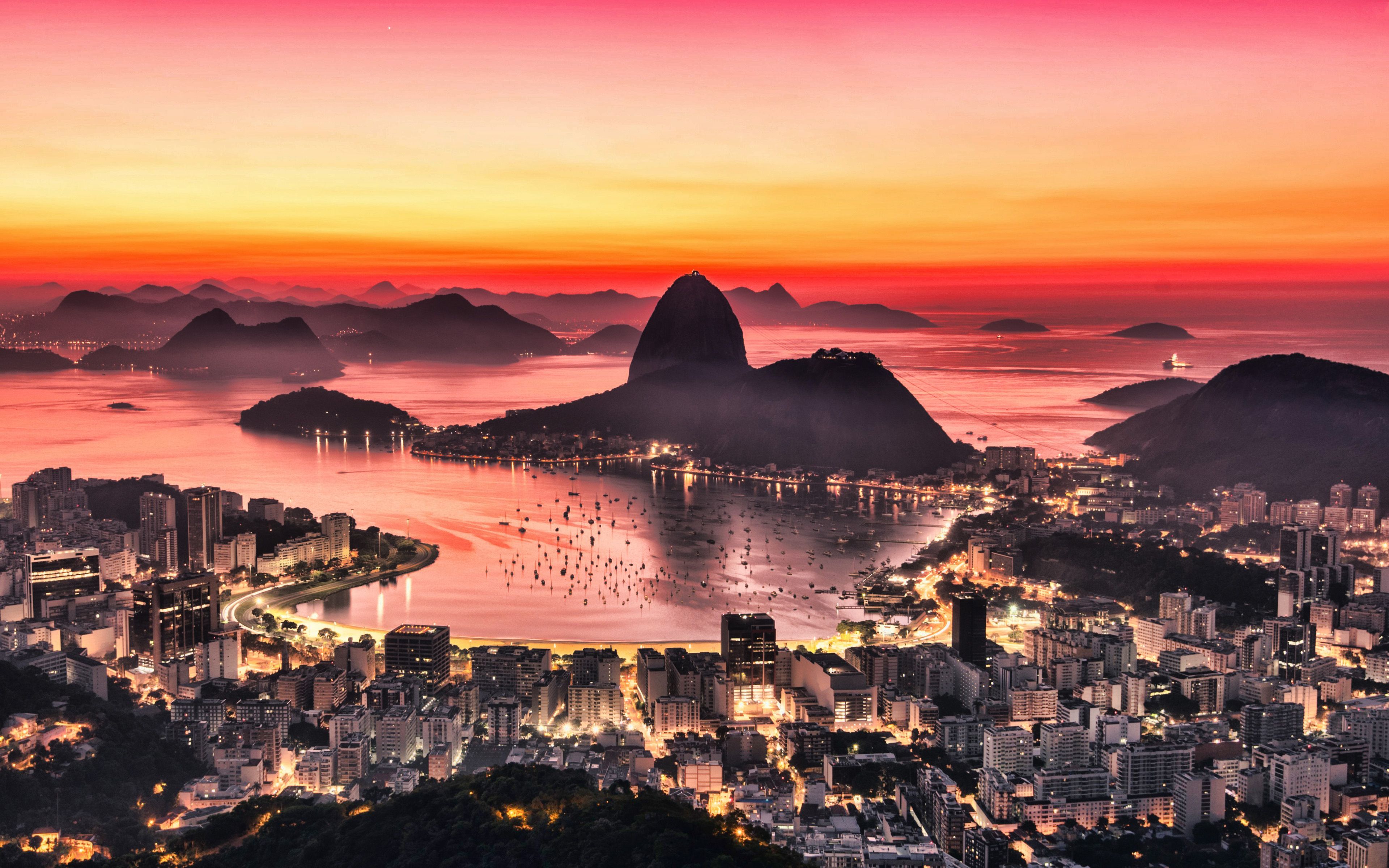 Sunset In Rio De Janeiro 5K Wallpapers