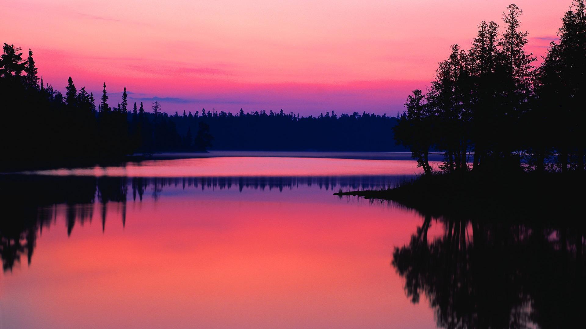 Sunset Reflection In Lake Wallpapers