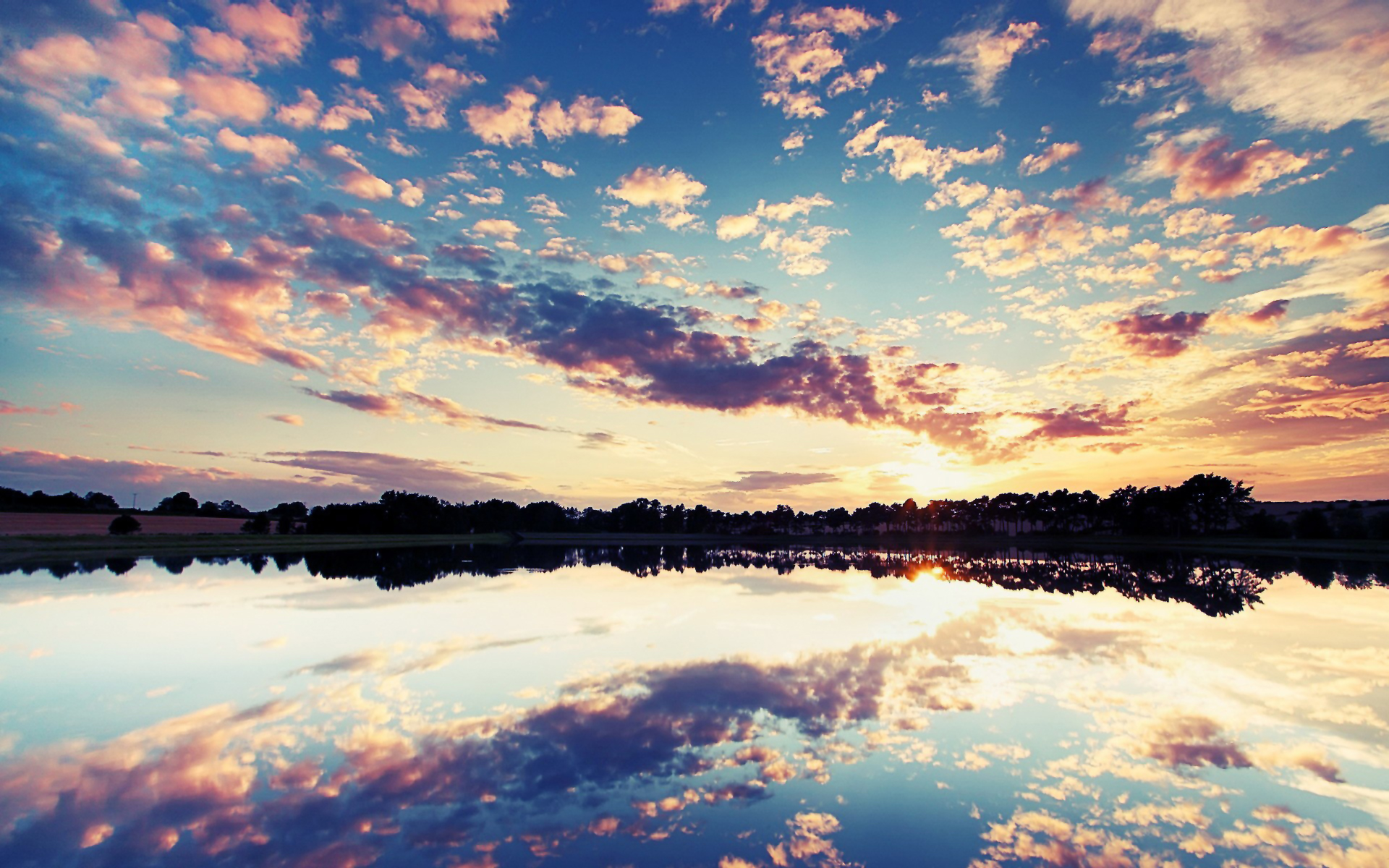 Sunset Reflection In Lake Wallpapers