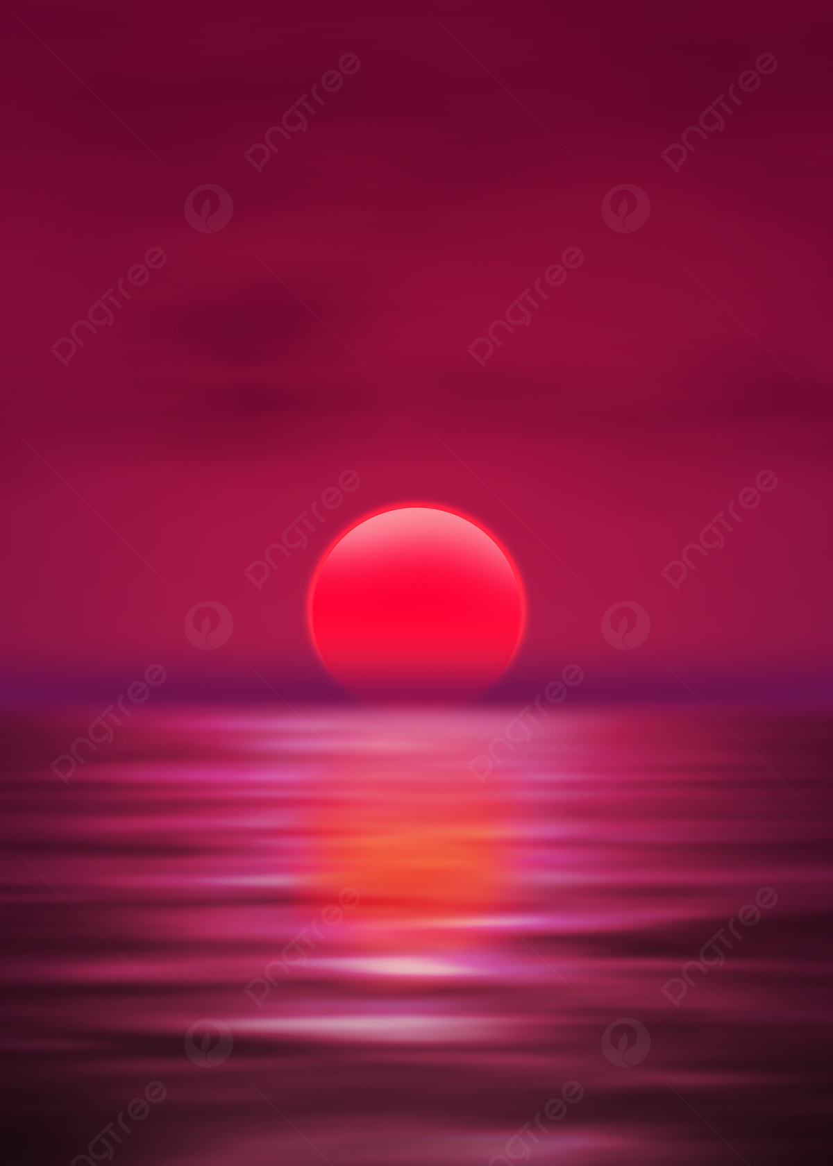 Sunset Tree Red Ocean And Sky Wallpapers