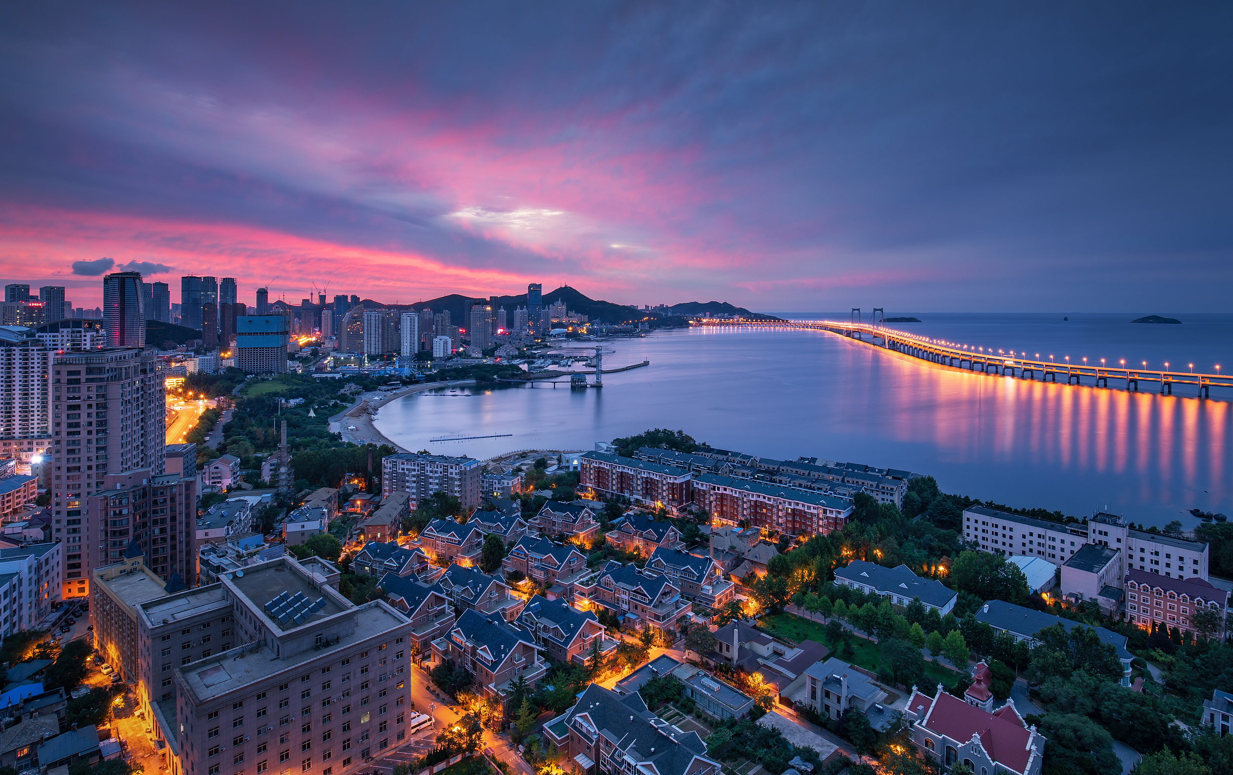 Sunset Xinghai Square Dalian Wallpapers