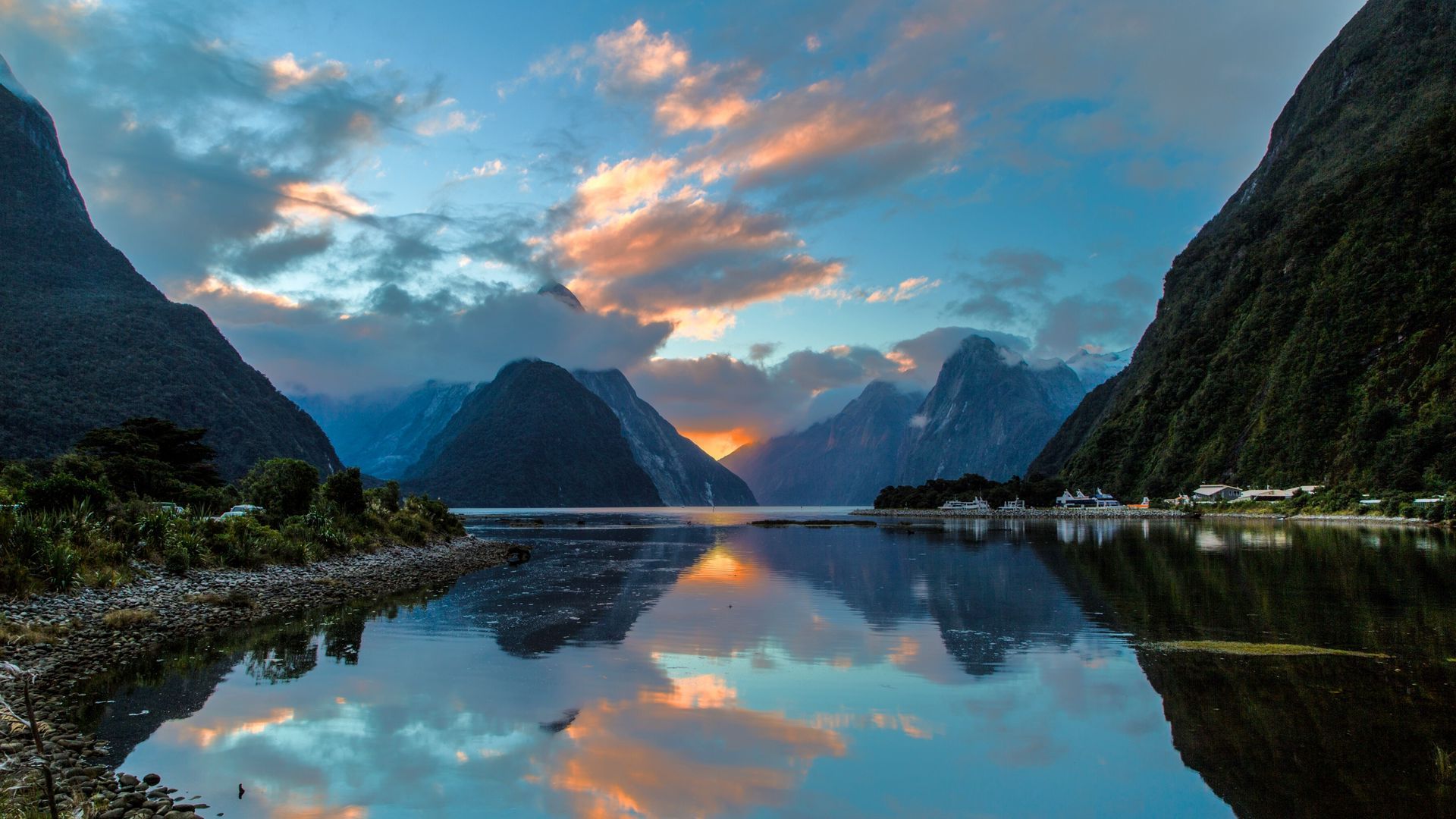 The Milky Pink Sea At Milford Sound 4K New Zealand Wallpapers